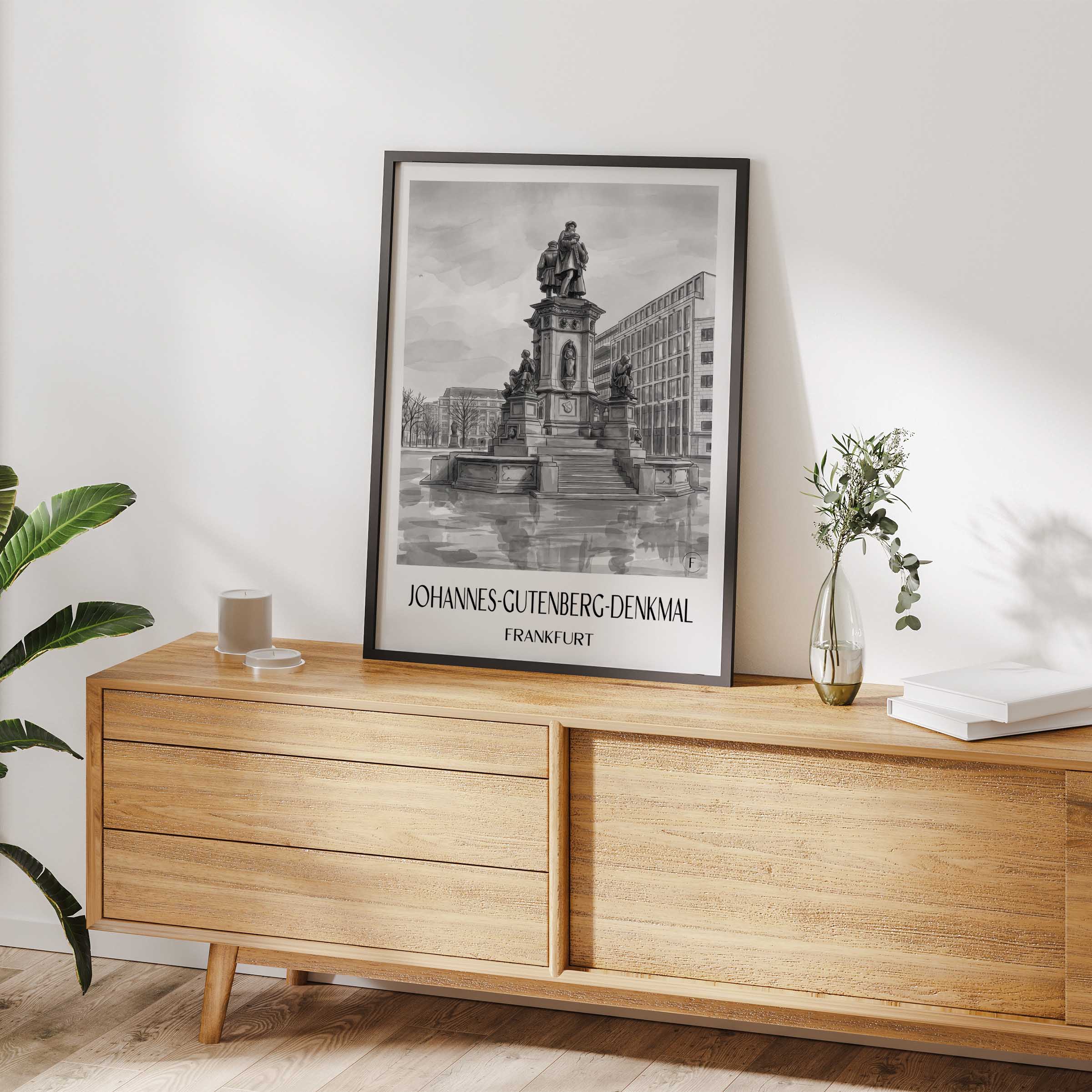 johannes-gutenberg-denkmal-frankfurt--deutschland-poster-aquarell-schwarz-weiss