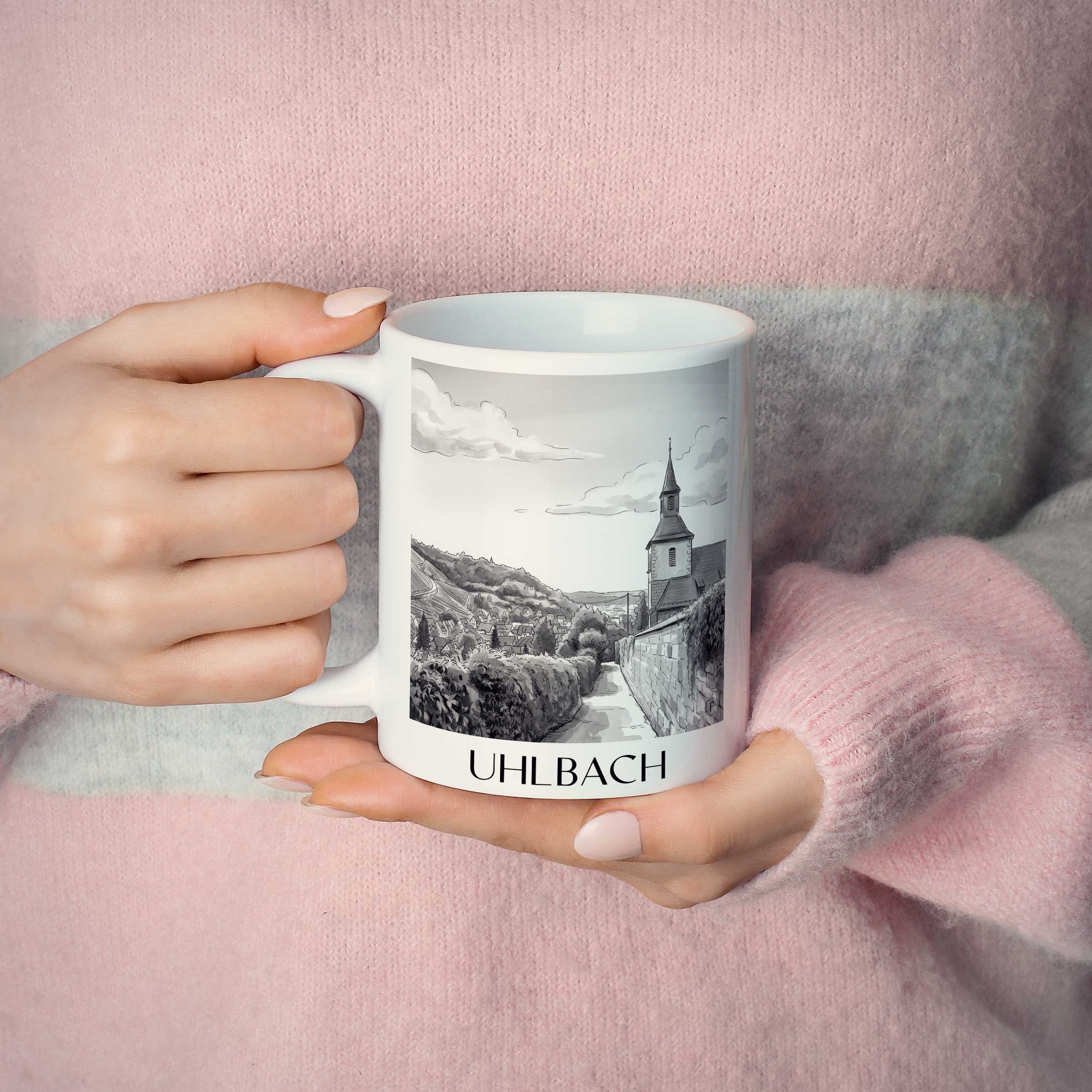 uhlbach-stuttgart-deutschland-kaffeebecher-aquarell-schwarz-weiss