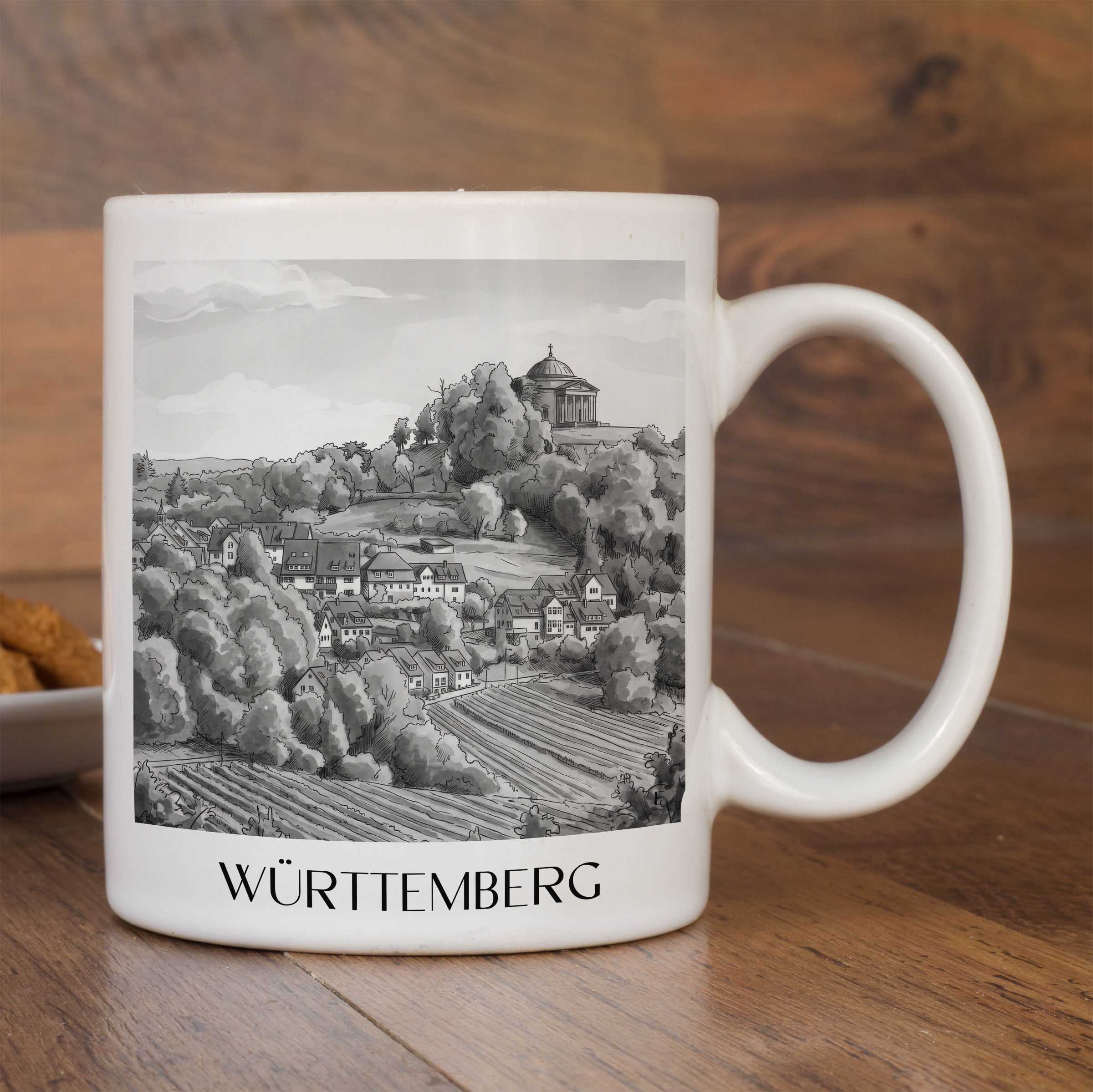 württemberg-stuttgart-deutschland-kaffeebecher-aquarell-schwarz-weiss