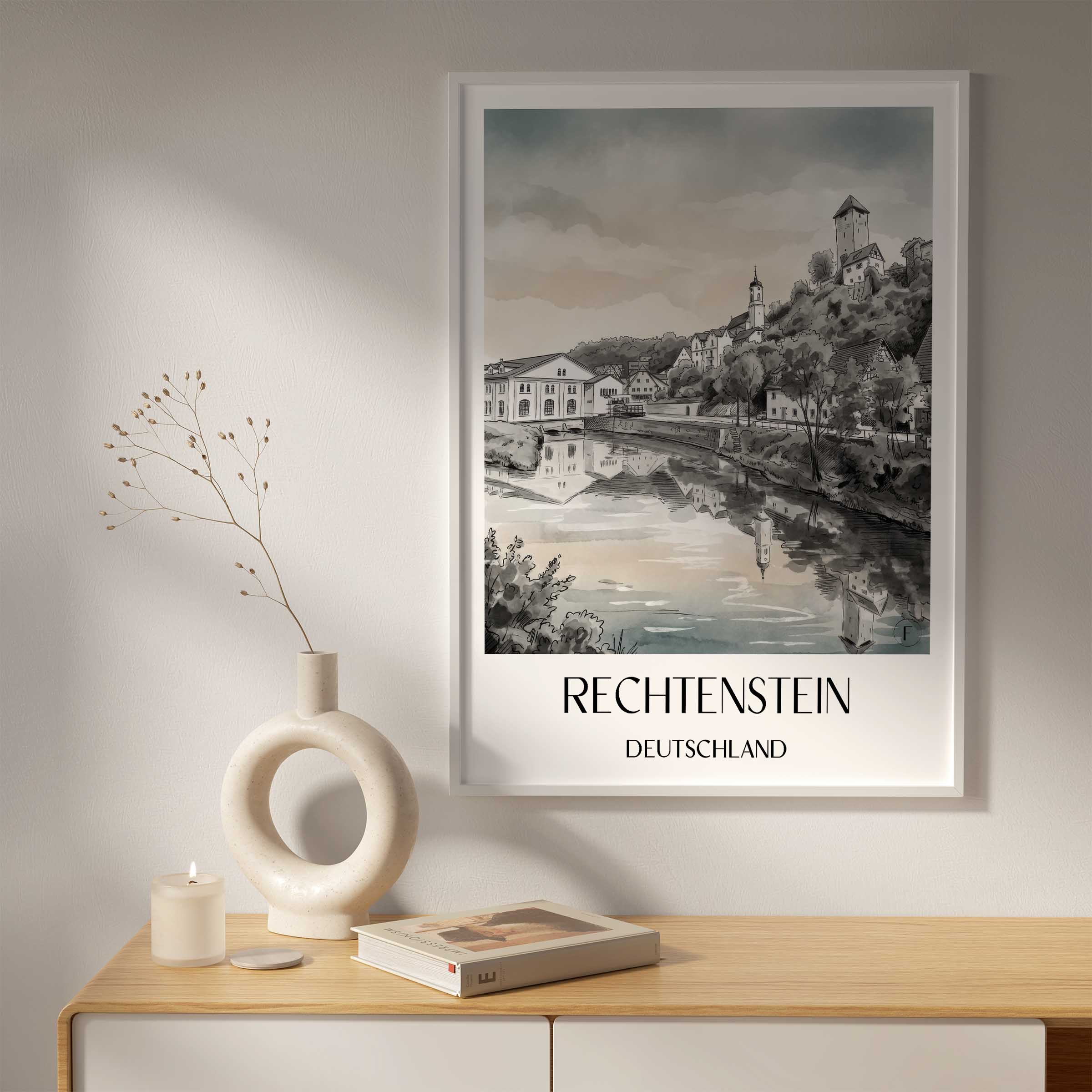 rechtenstein-deutschland-poster-aquarell-schwarz-weiss
