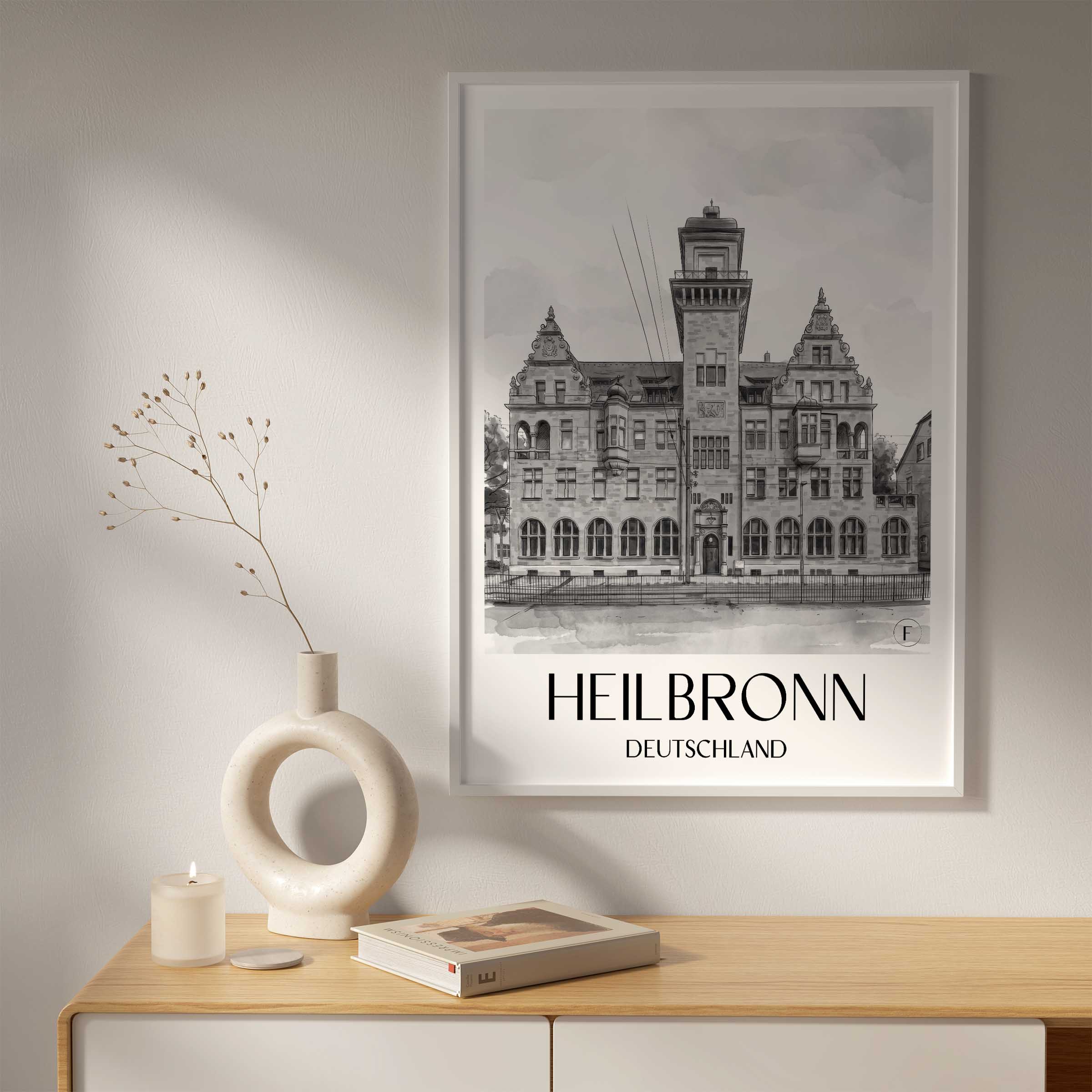 heilbronn-deutschland-poster-aquarell-schwarz-weiss