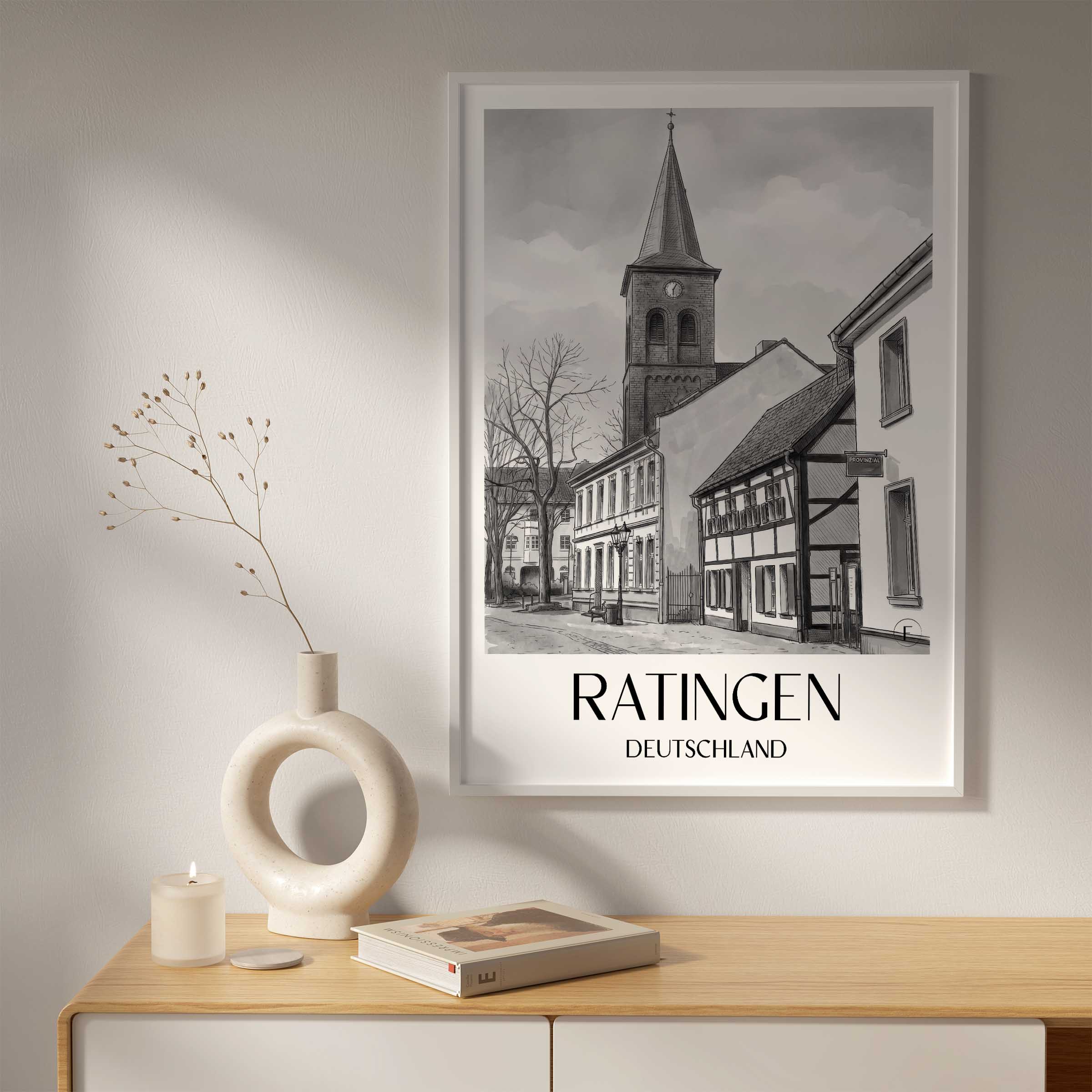 ratingen-deutschland-poster-aquarell-schwarz-weiss