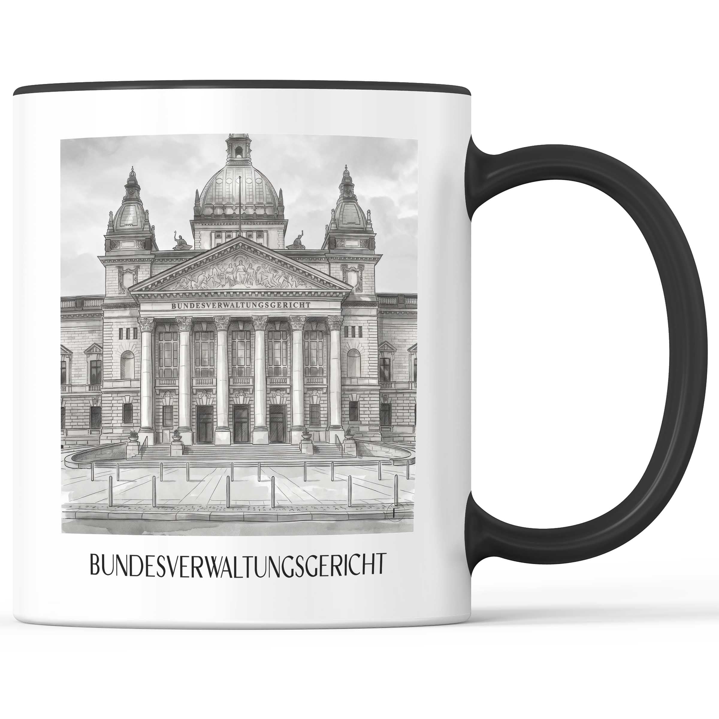 bundesverwaltungsgericht-leipzig-deutschland-kaffeebecher-aquarell-schwarz-weiss