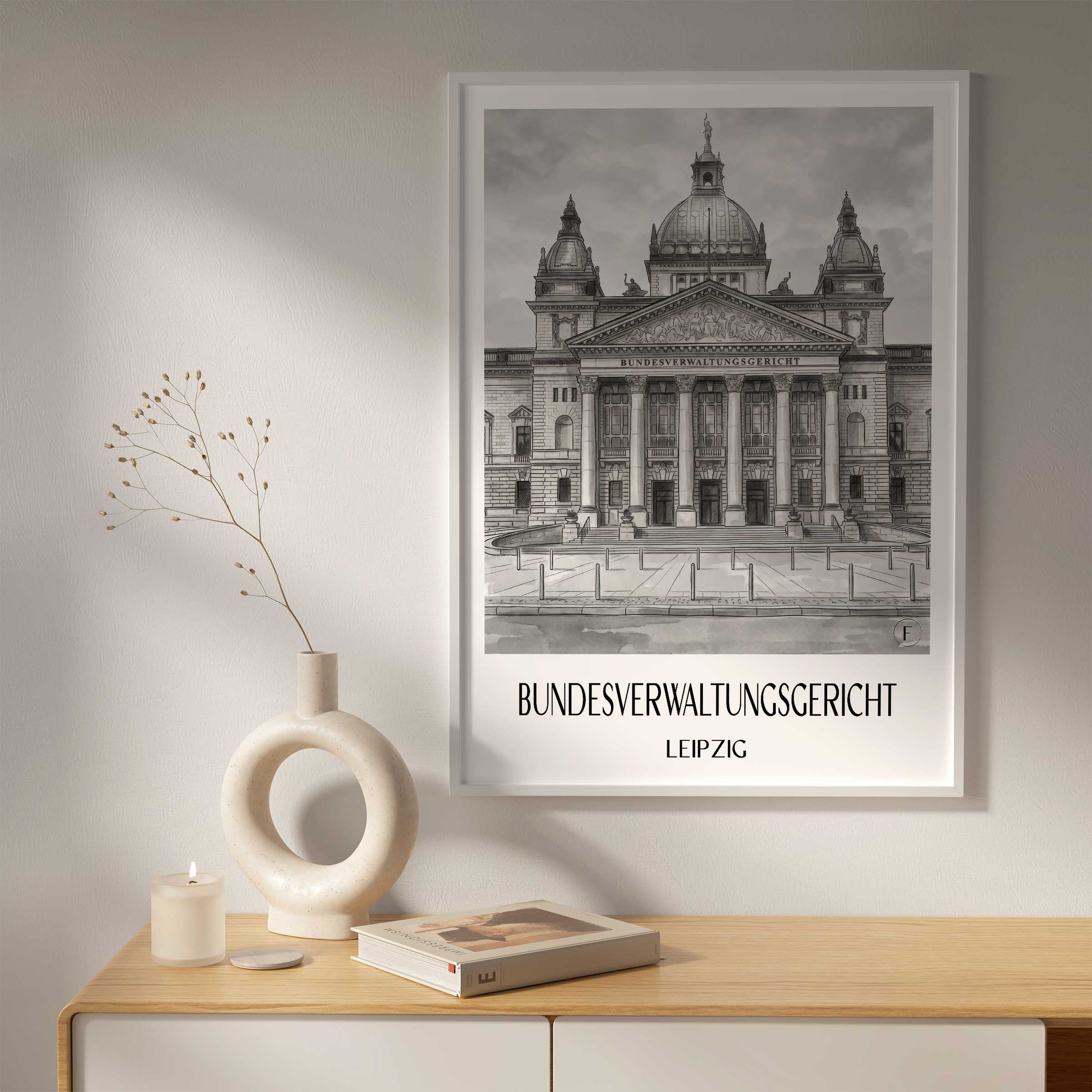 bundesverwaltungsgericht-leipzig-deutschland-poster-aquarell-schwarz-weiss