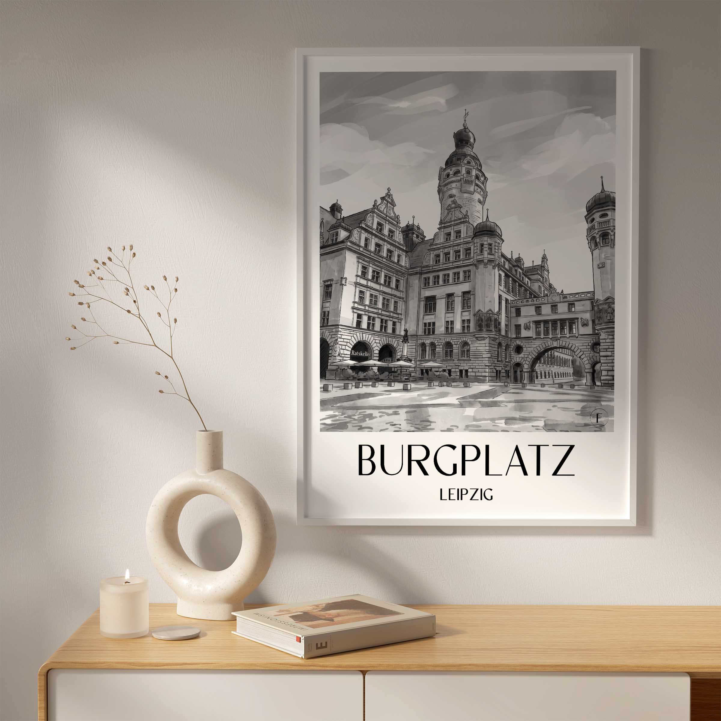 burgplatz-leipzig-deutschland-poster-aquarell-schwarz-weiss