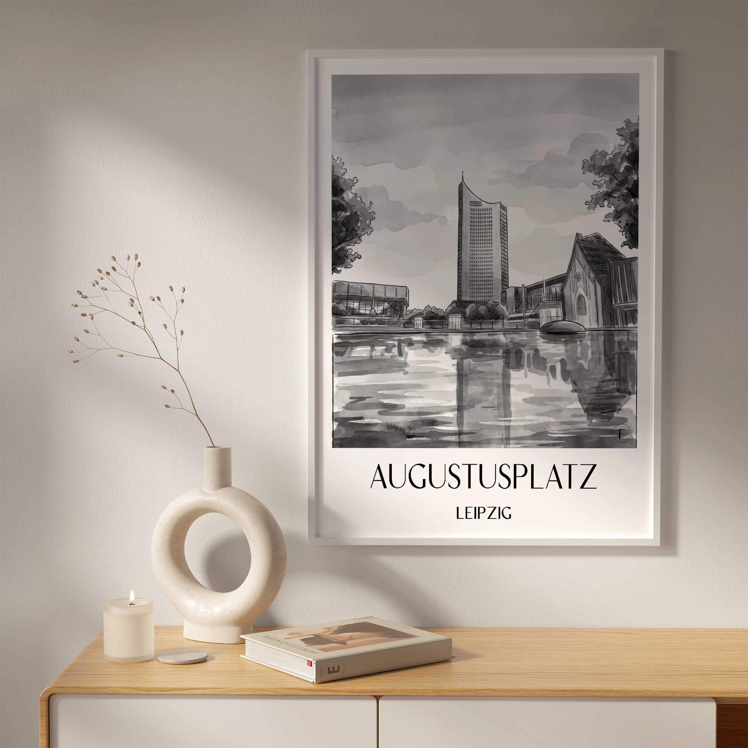 augustusplatz-leipzig-deutschland-poster-aquarell-schwarz-weiss
