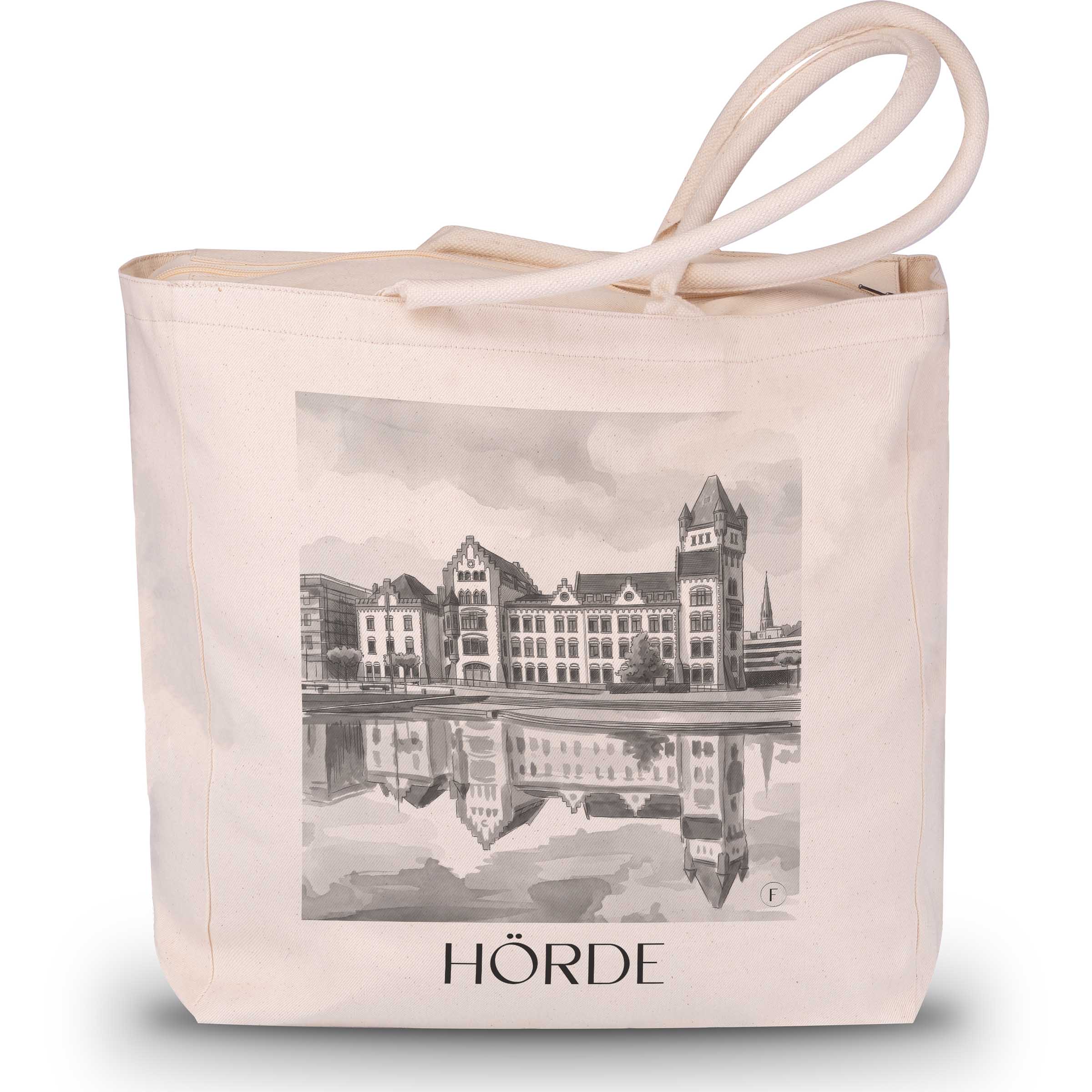 Hörde Shopping Tasche - Dortmund - Deutschland Tote Bag - Einkaufstasche im Aquarell Schwarz-Weiß Stil