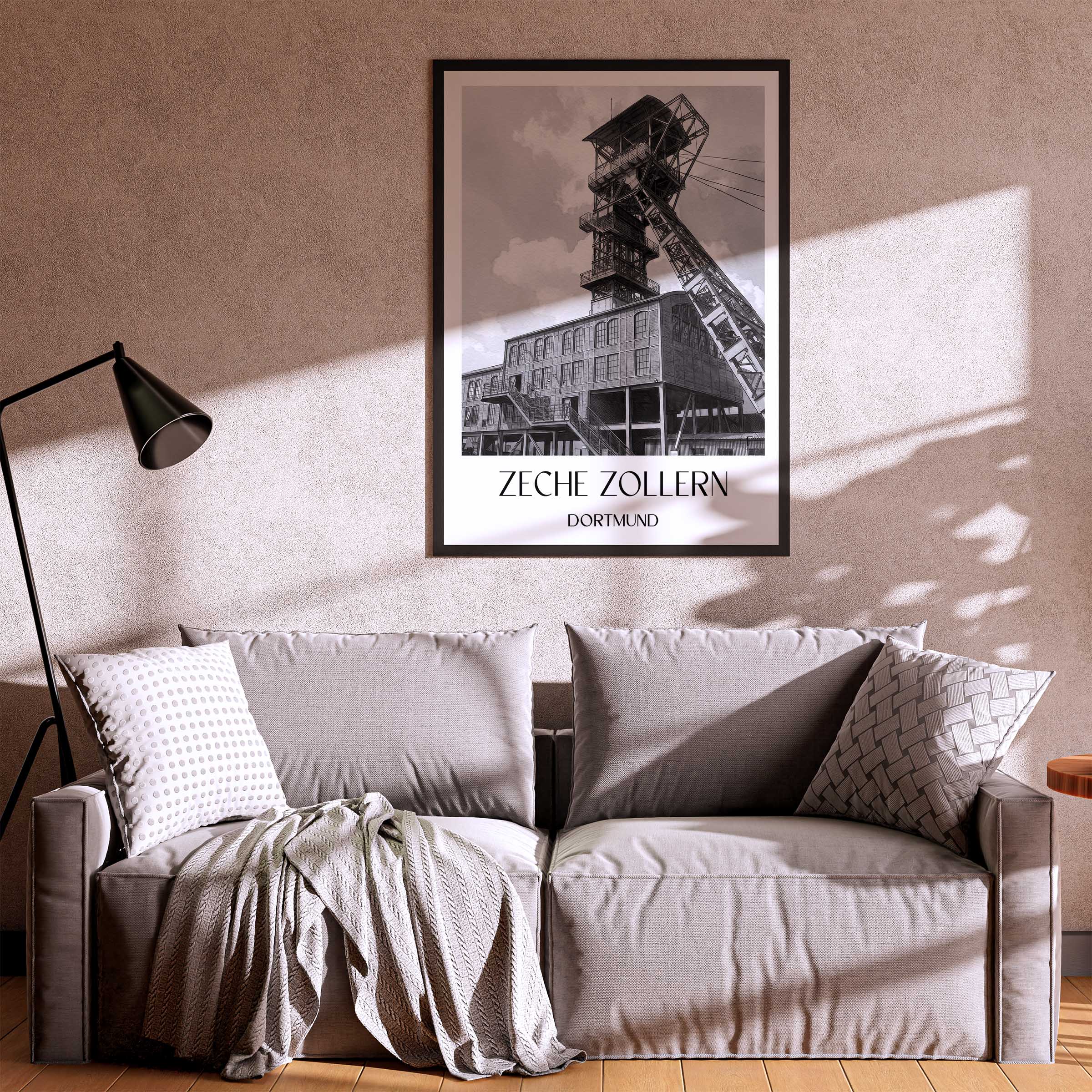 zeche-zollern-dortmund-deutschland-poster-aquarell-schwarz-weiss