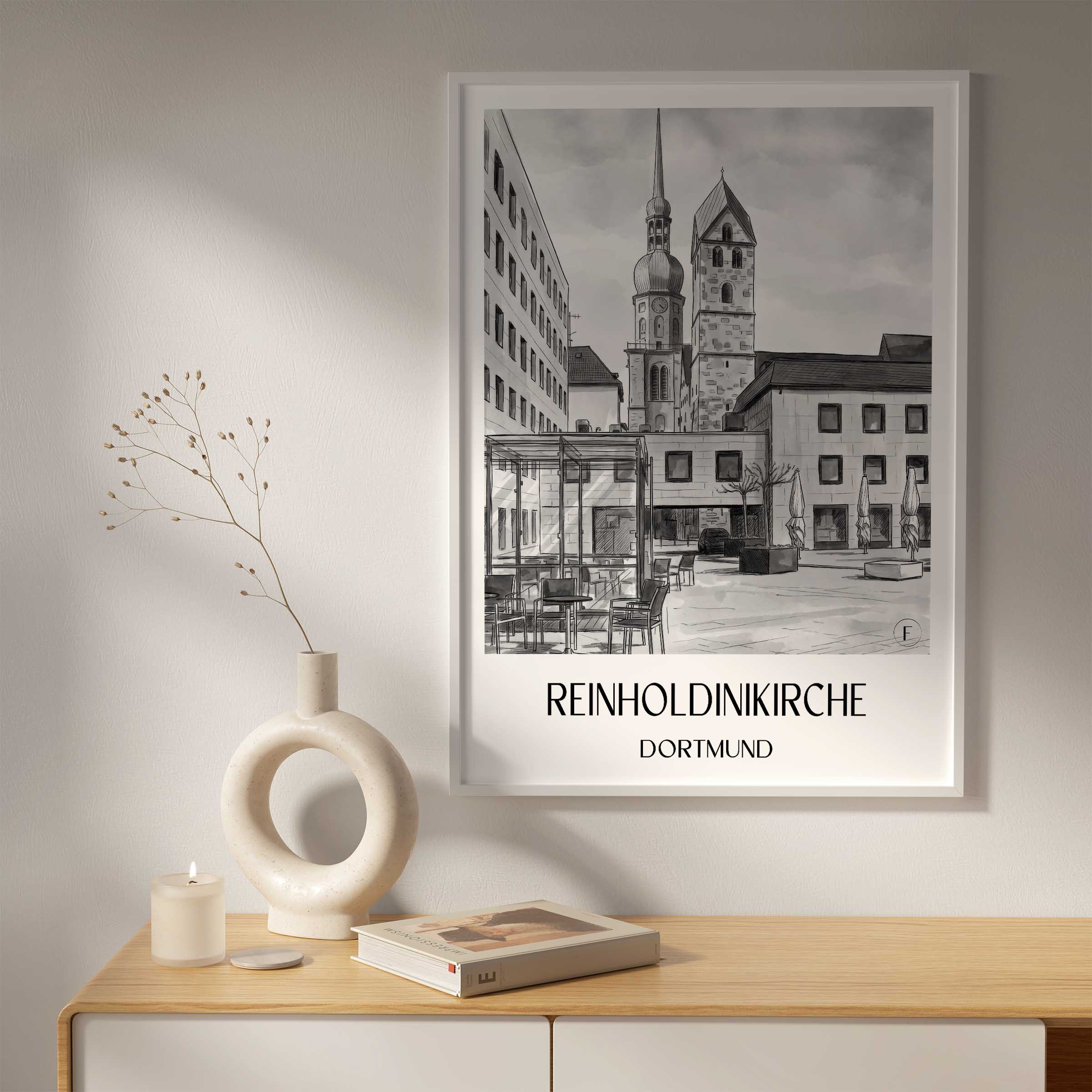 reinholdinikirche-dortmund-deutschland-poster-aquarell-schwarz-weiss