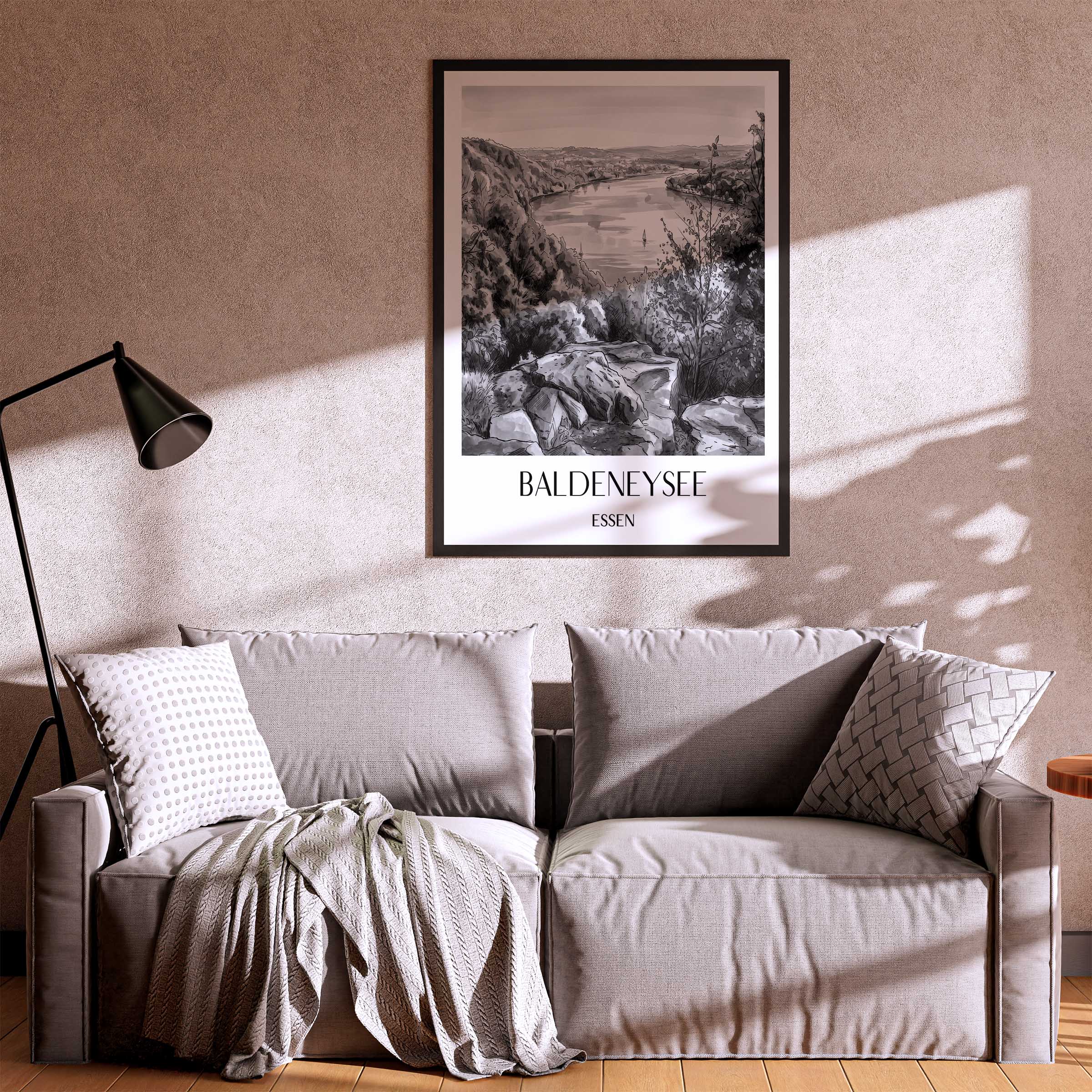 baldeneysee-essen-deutschland-poster-aquarell-schwarz-weiss