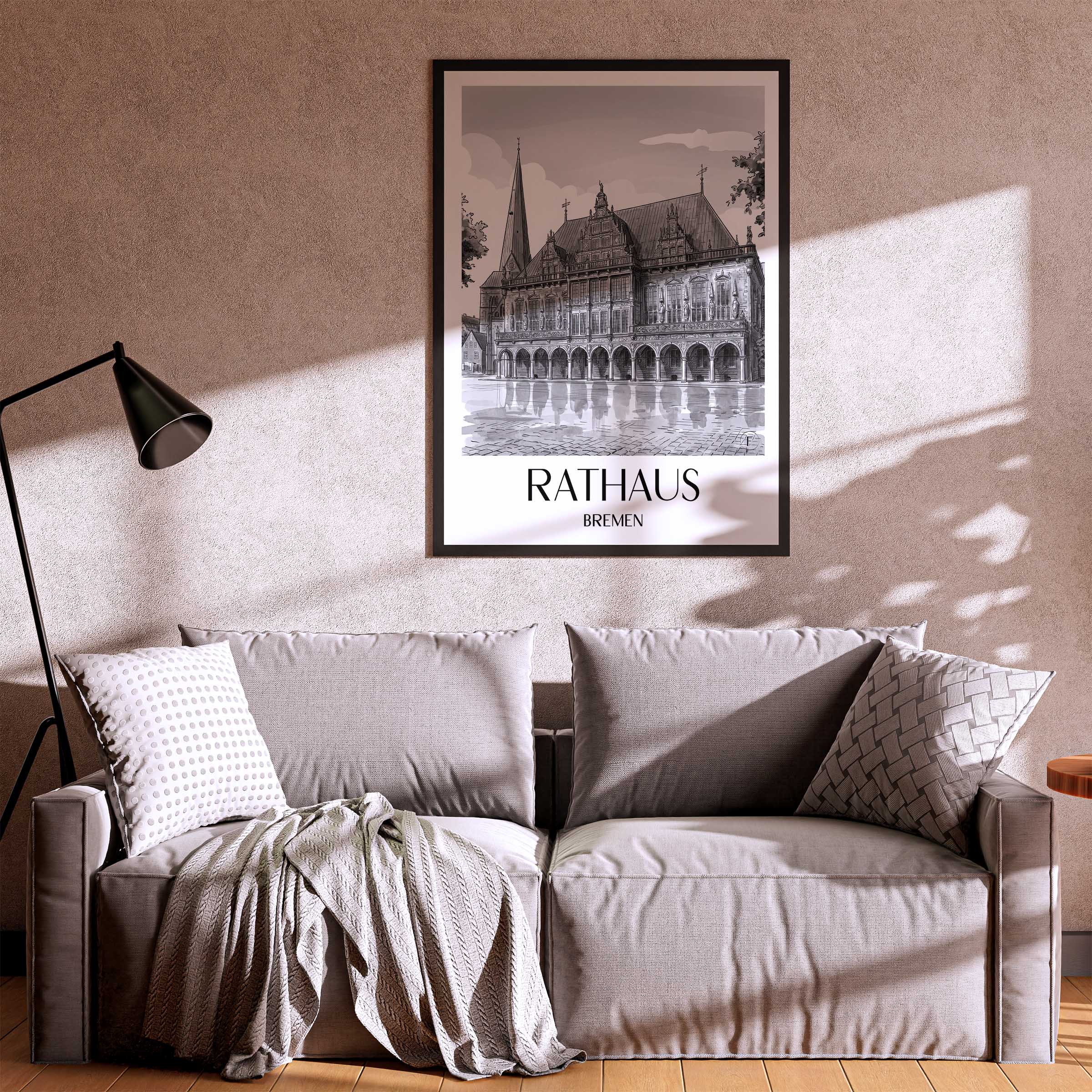 rathaus-bremen-deutschland-poster-aquarell-schwarz-weiss