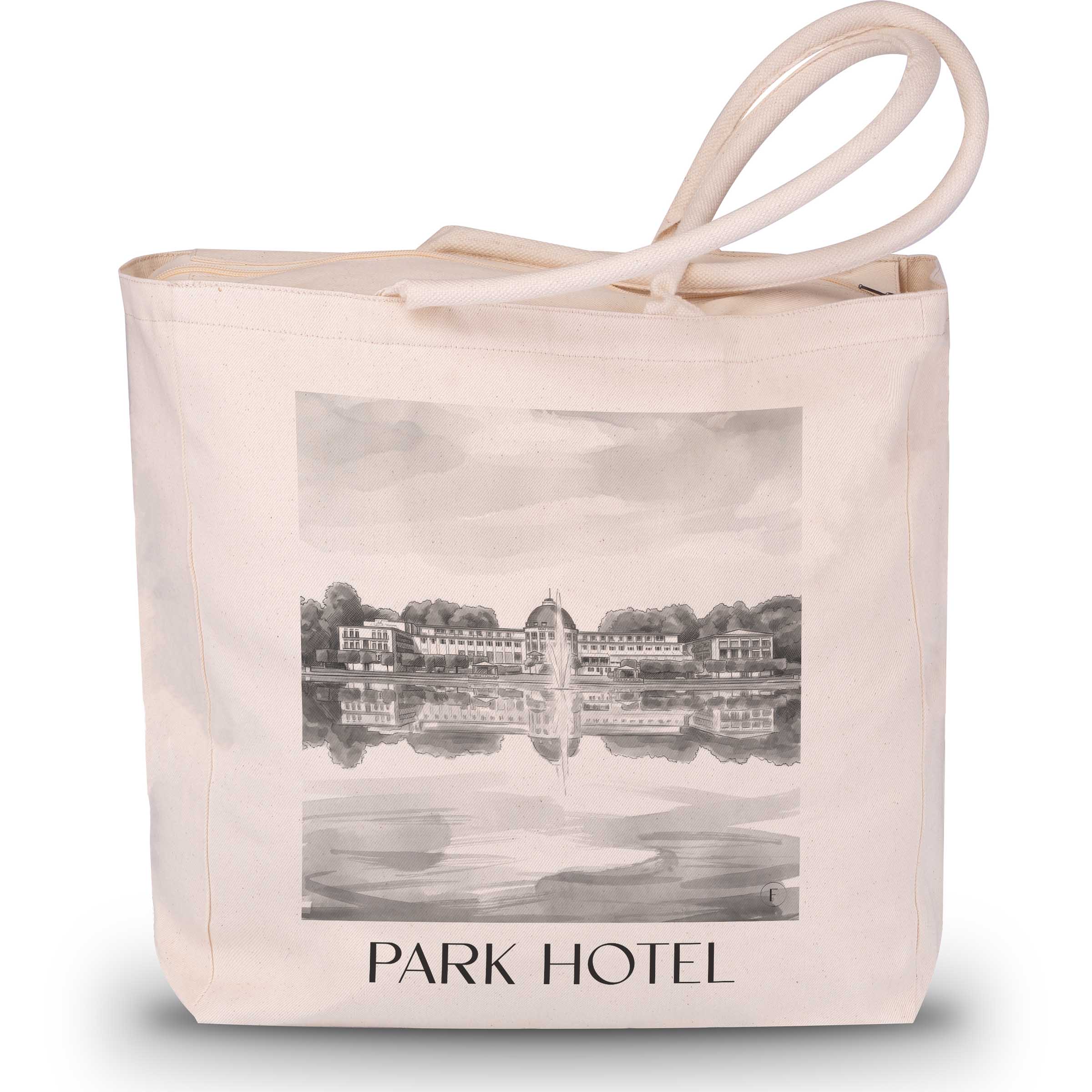 Parkhotel Shopping Tasche - Bremen - Deutschland Tote Bag - Einkaufstasche im Aquarell Schwarz-Weiß Stil