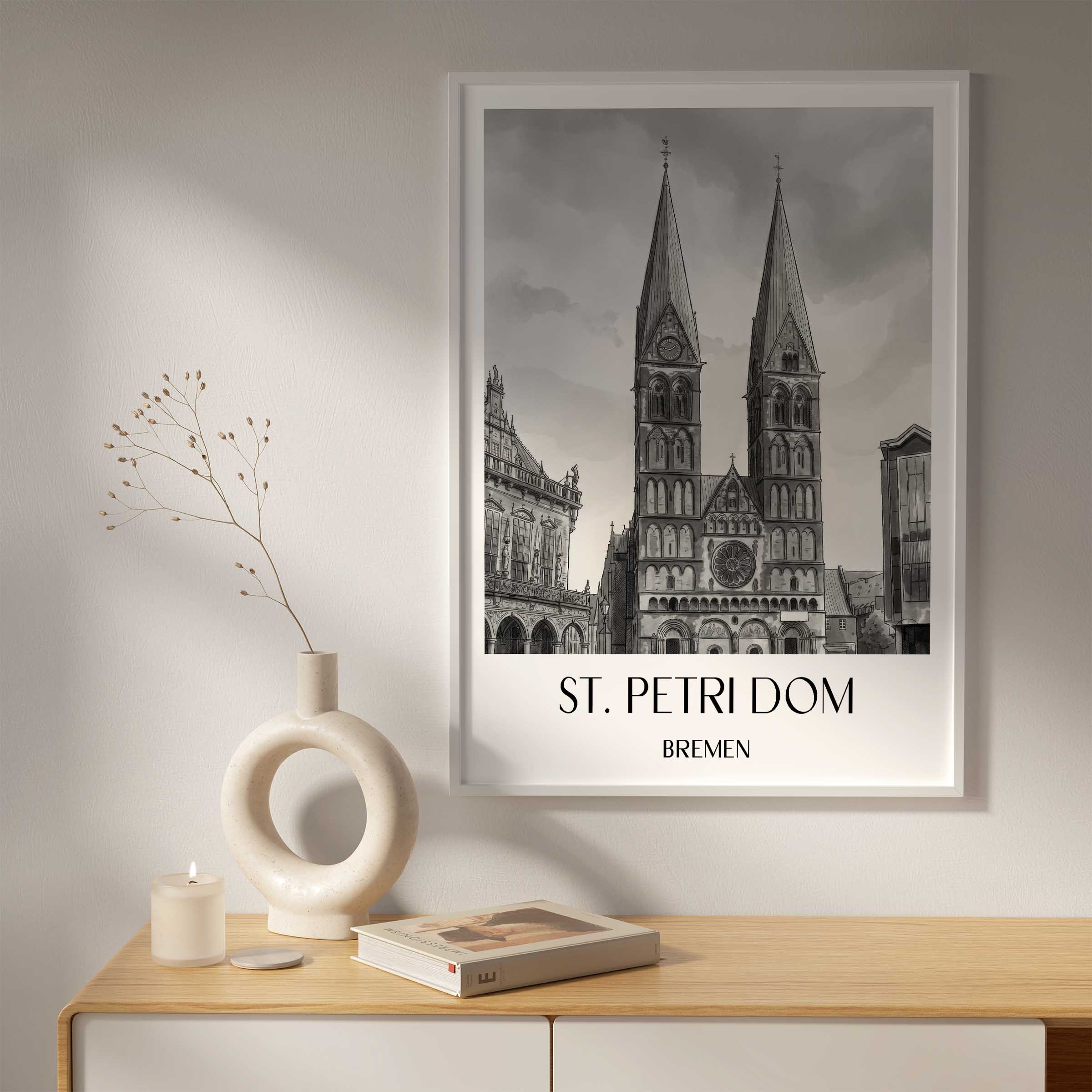 st.-petri-dom-bremen-deutschland-poster-aquarell-schwarz-weiss
