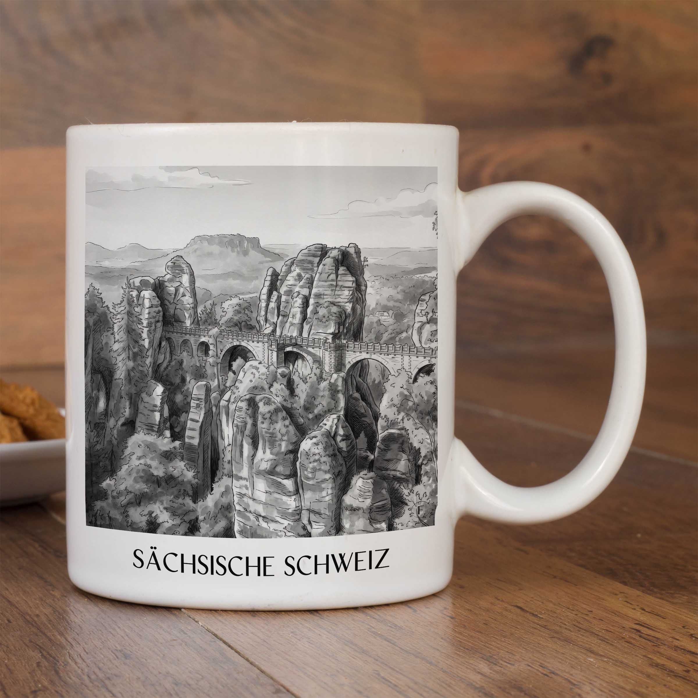 sächsische-schweiz-dresden-deutschland-kaffeebecher-aquarell-schwarz-weiss