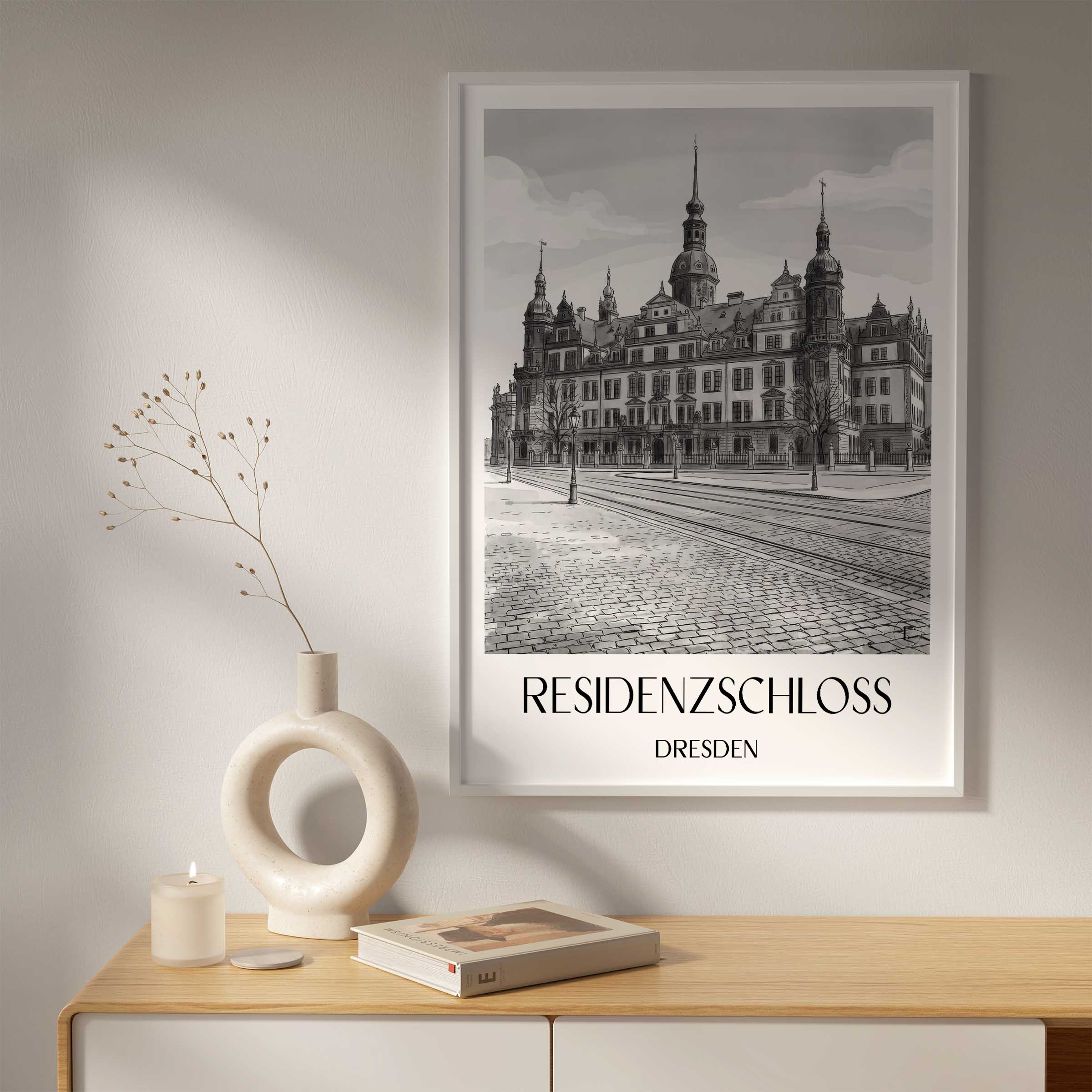 residenzschloss-dresden-deutschland-poster-aquarell-schwarz-weiss