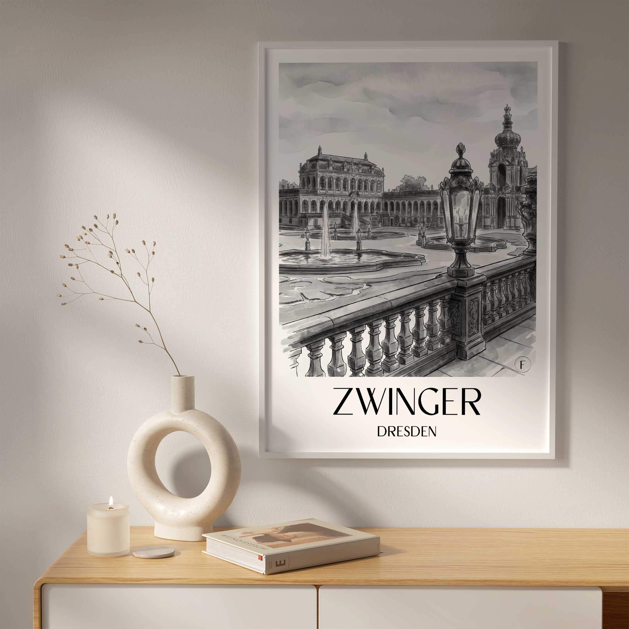 zwinger-dresden-deutschland-poster-aquarell-schwarz-weiss