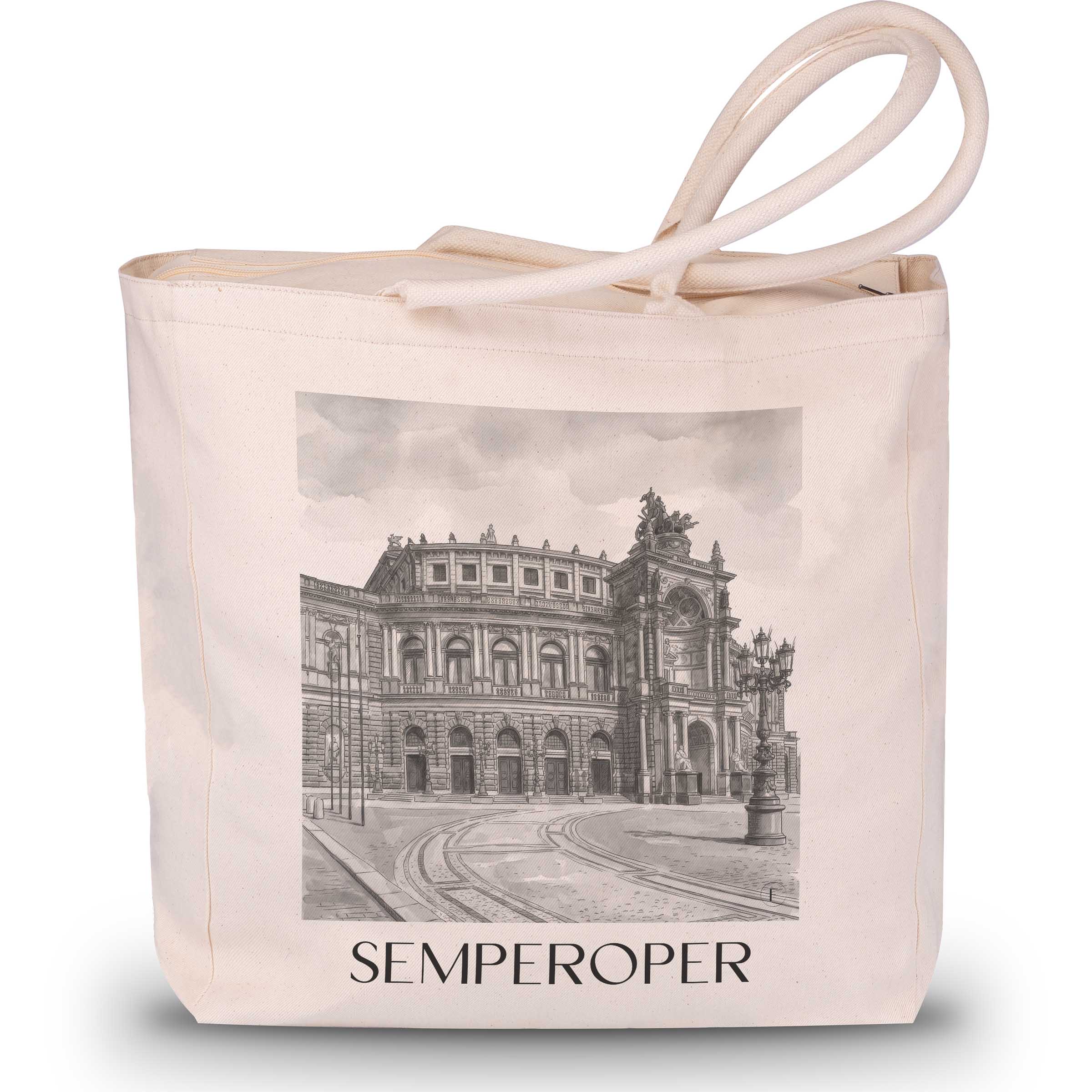 semperoper-dresden-deutschland-einkaufstasche-aquarell-schwarz-weiss