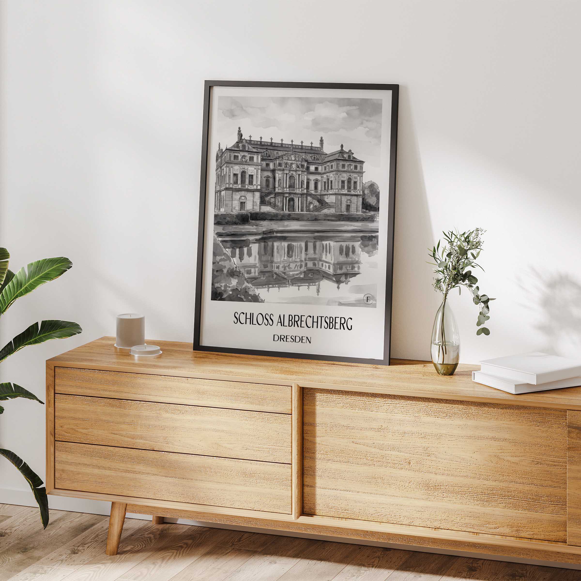 schloss-albrechtsberg-dresden-deutschland-poster-aquarell-schwarz-weiss