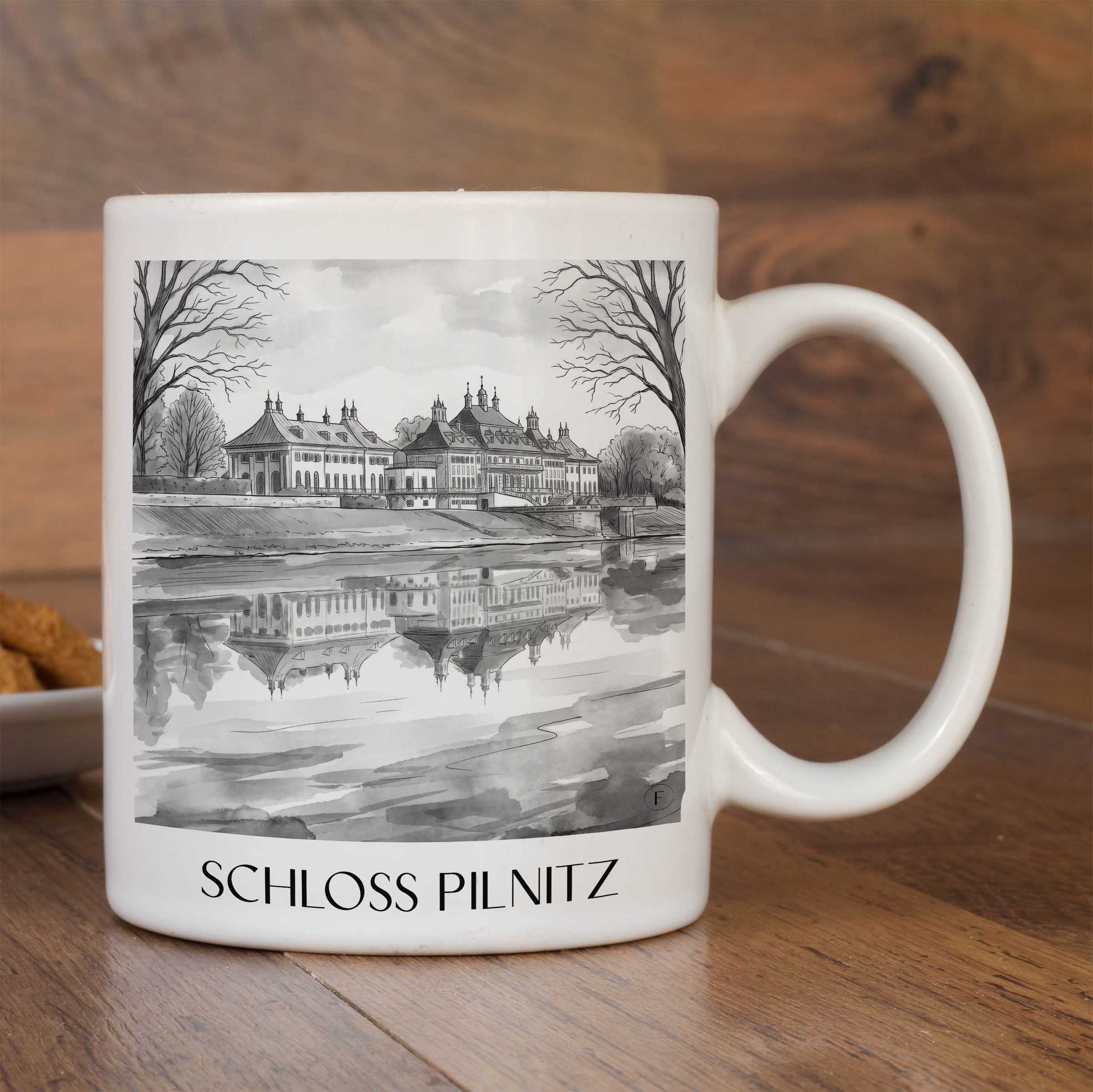 schloss-pilnitz-dresden-deutschland-kaffeebecher-aquarell-schwarz-weiss