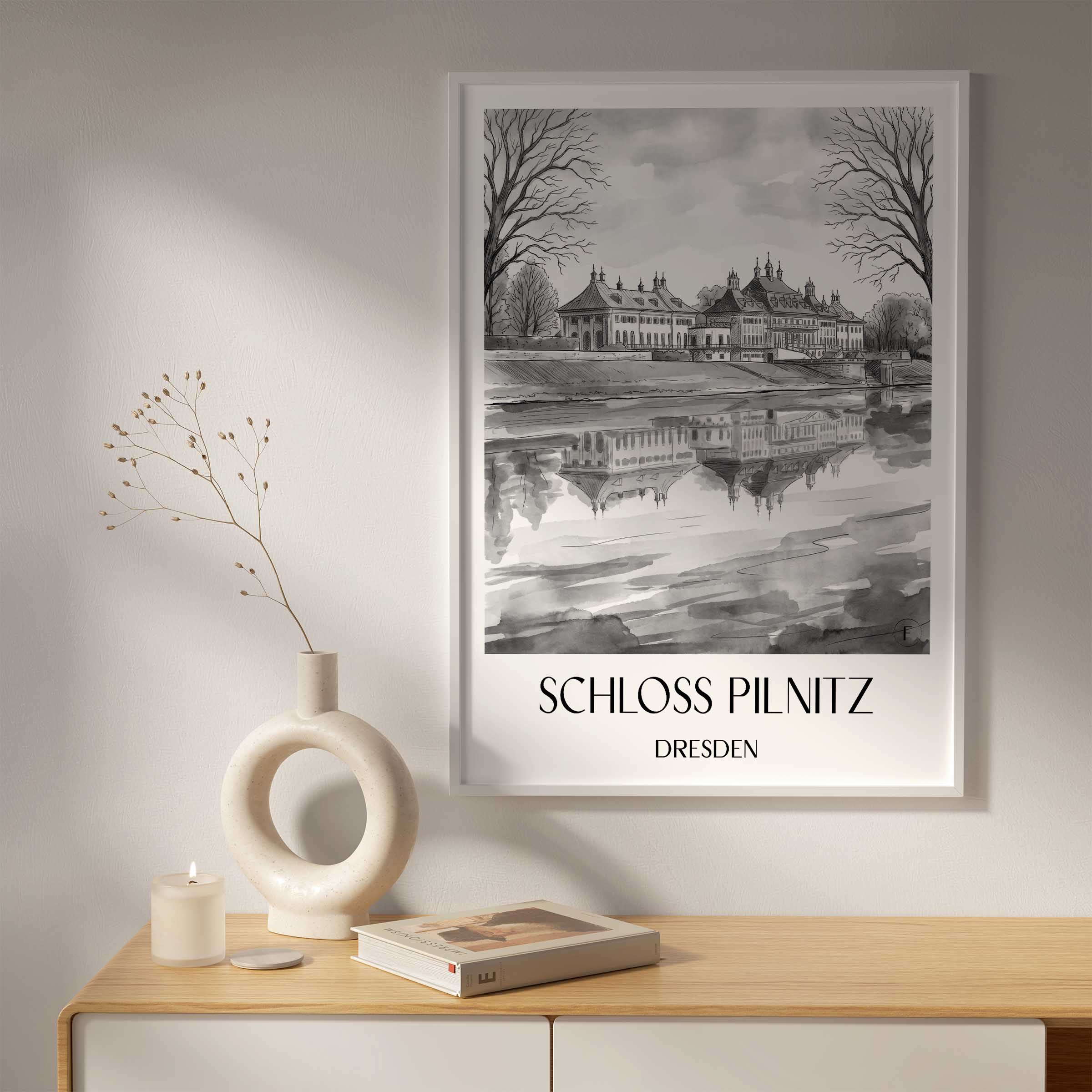 schloss-pilnitz-dresden-deutschland-poster-aquarell-schwarz-weiss