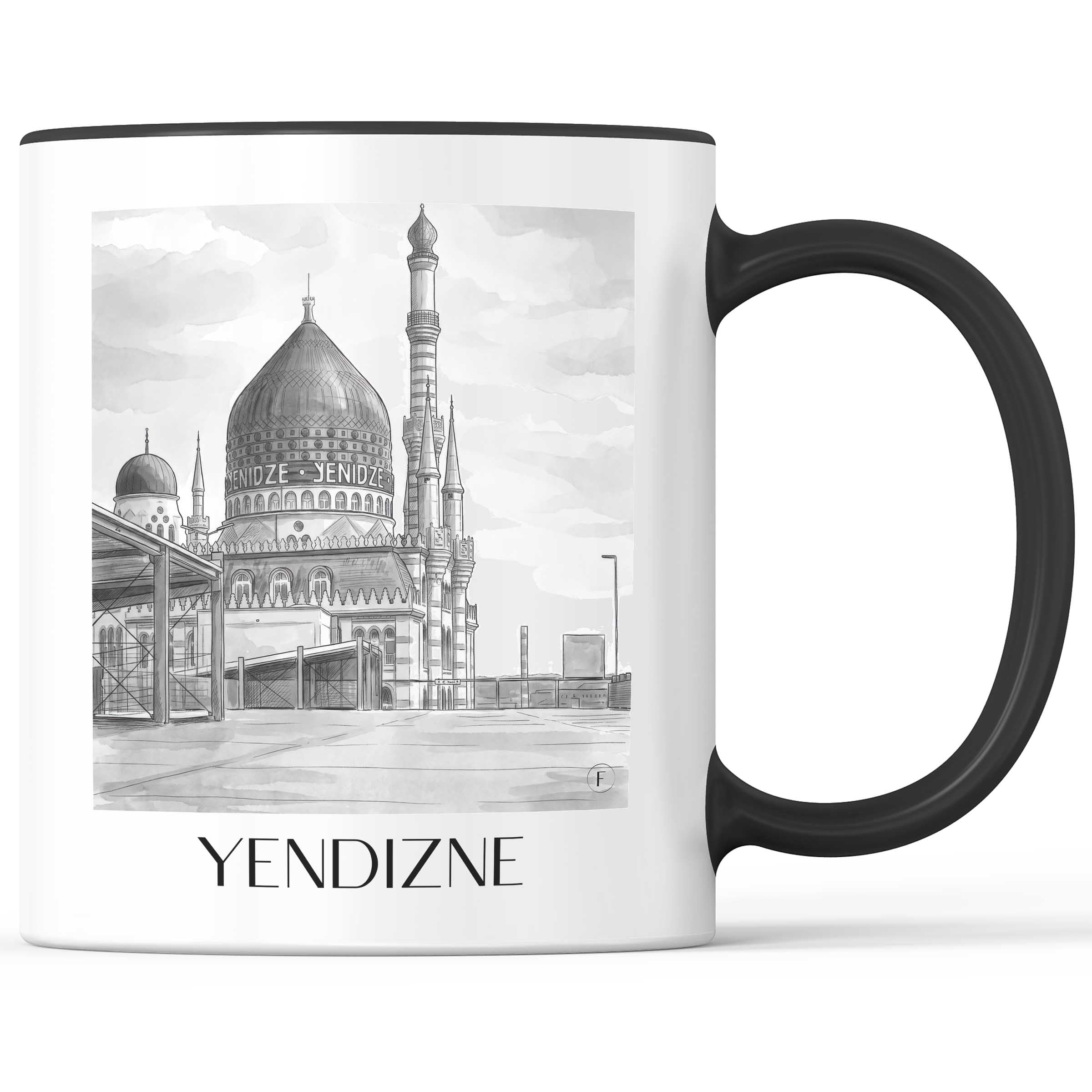 yendizne-dresden-deutschland-kaffeebecher-aquarell-schwarz-weiss