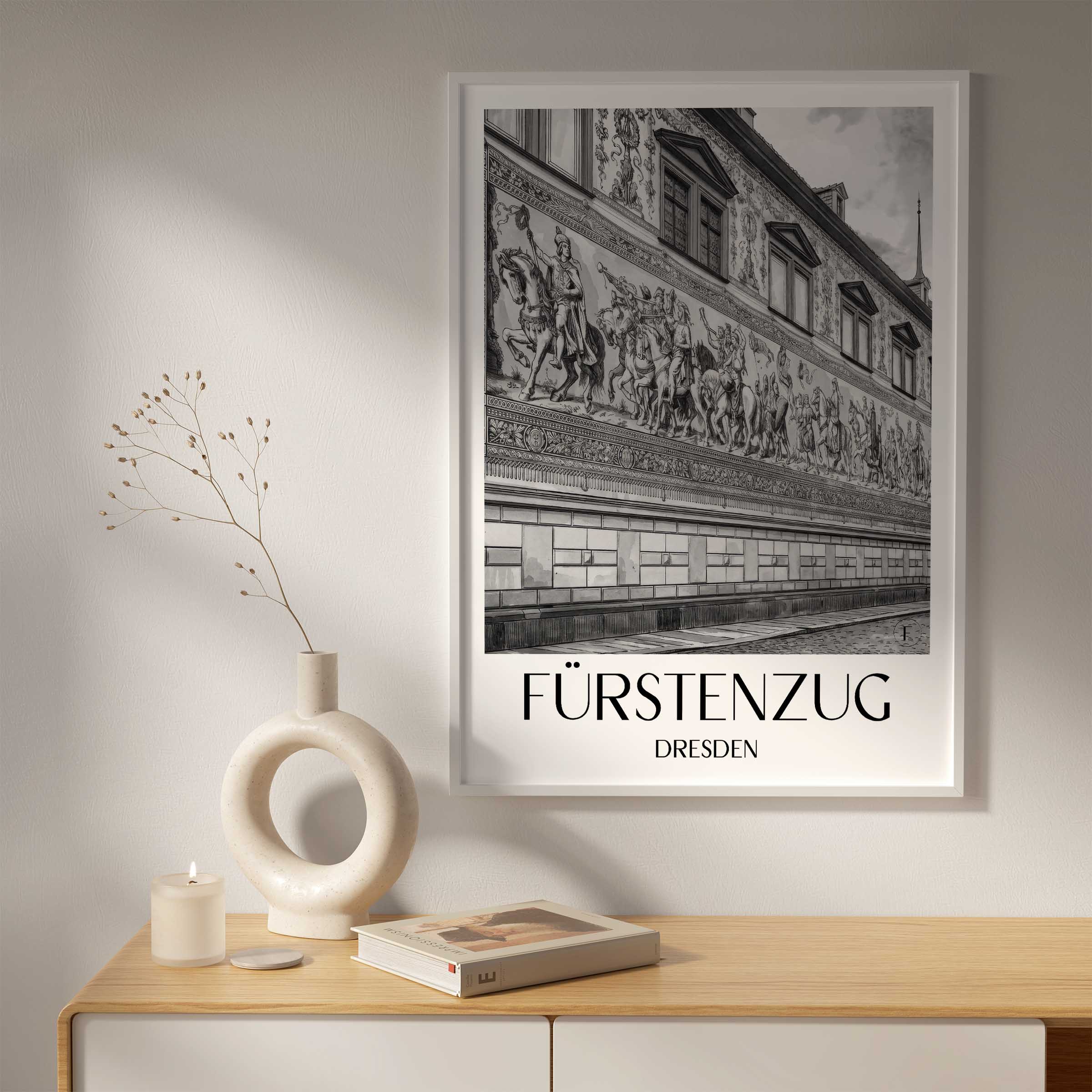 fürstenzug-dresden-deutschland-poster-aquarell-schwarz-weiss