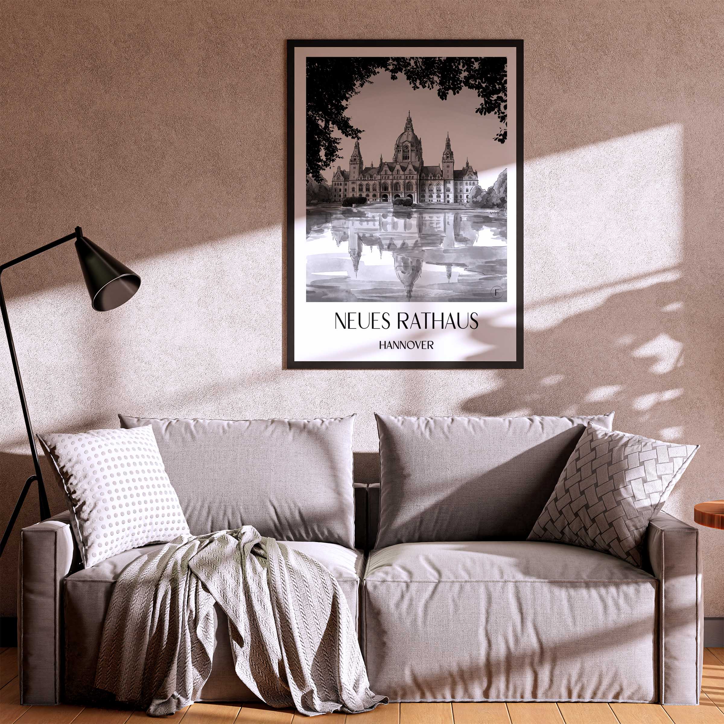 neues-rathaus-hannover-deutschland-poster-aquarell-schwarz-weiss