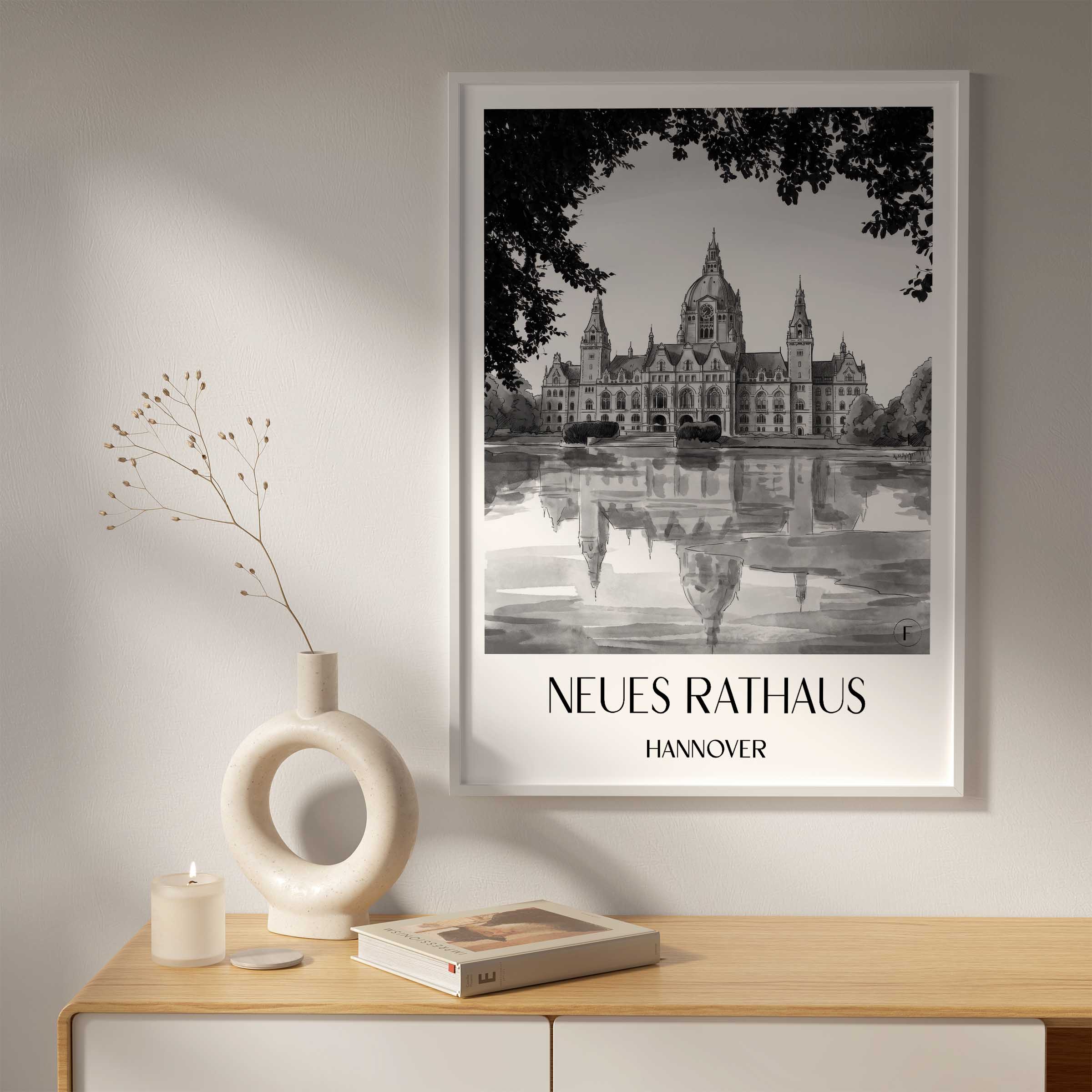 neues-rathaus-hannover-deutschland-poster-aquarell-schwarz-weiss