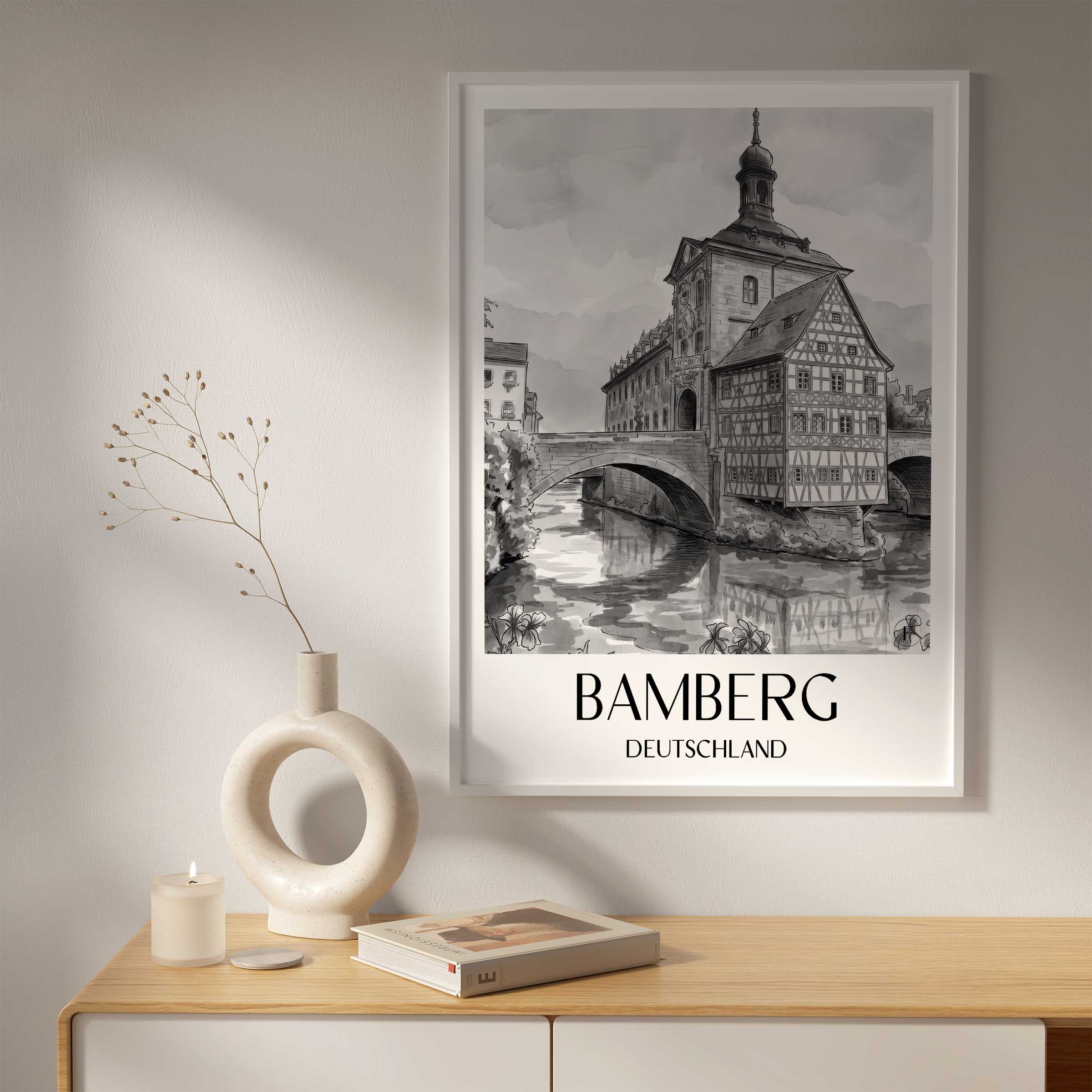 bamberg-deutschland-poster-aquarell-schwarz-weiss