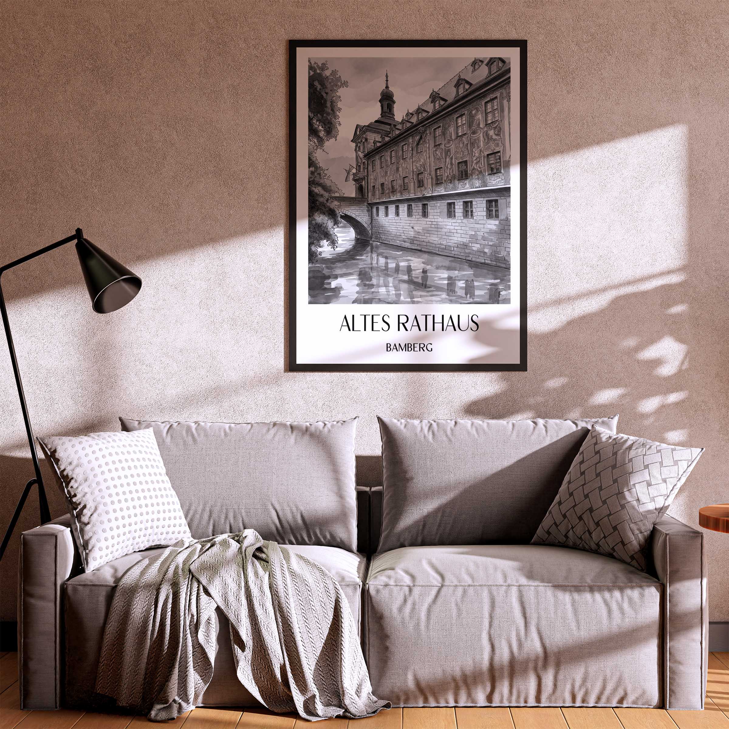 altes-rathaus-bamberg-deutschland-poster-aquarell-schwarz-weiss