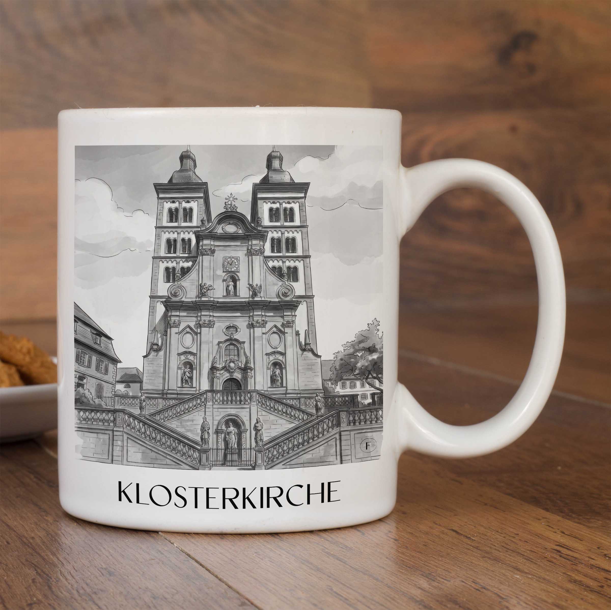 klosterkirche--amorbach-deutschland-kaffeebecher-aquarell-schwarz-weiss
