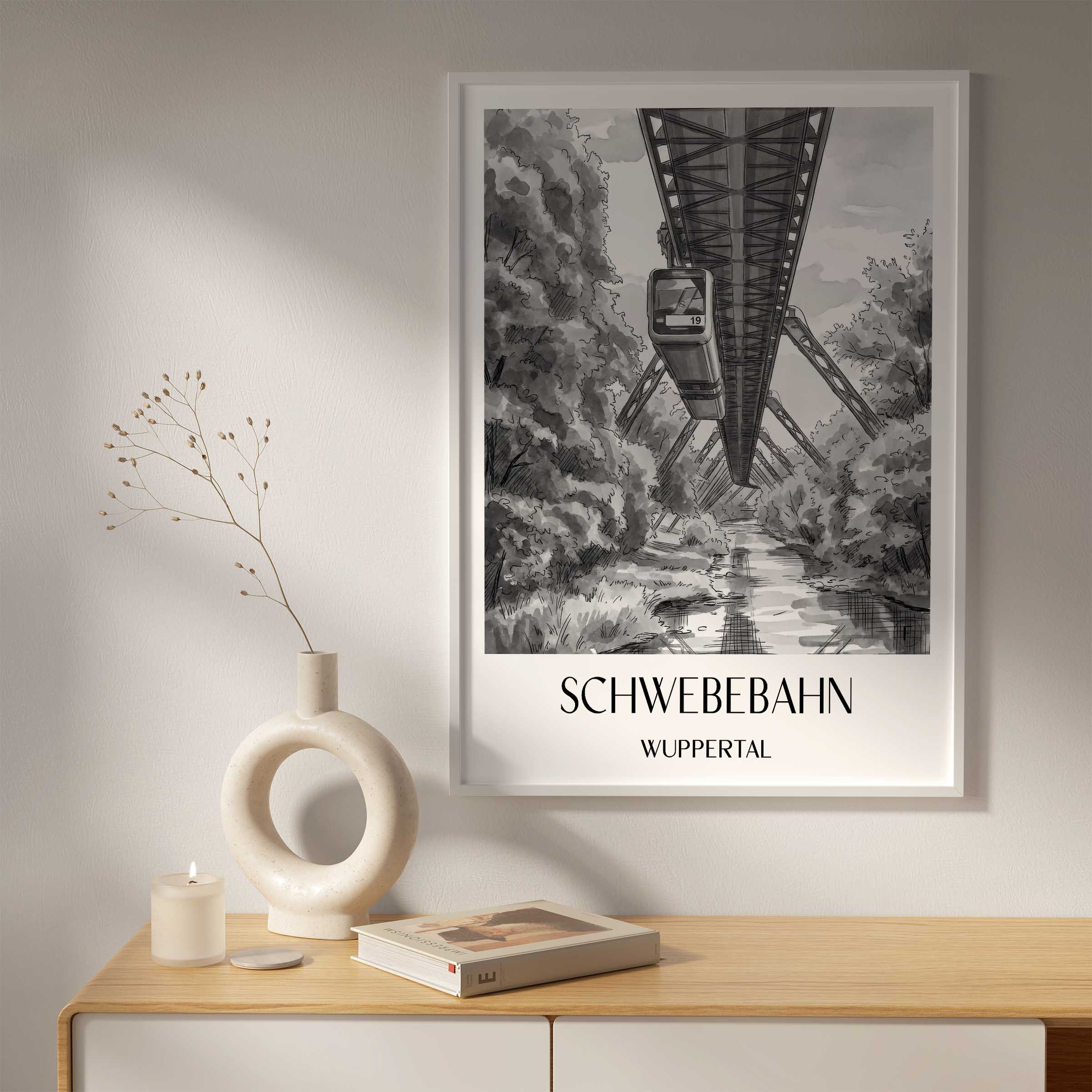 schwebebahn-wuppertal-deutschland-poster-aquarell-schwarz-weiss