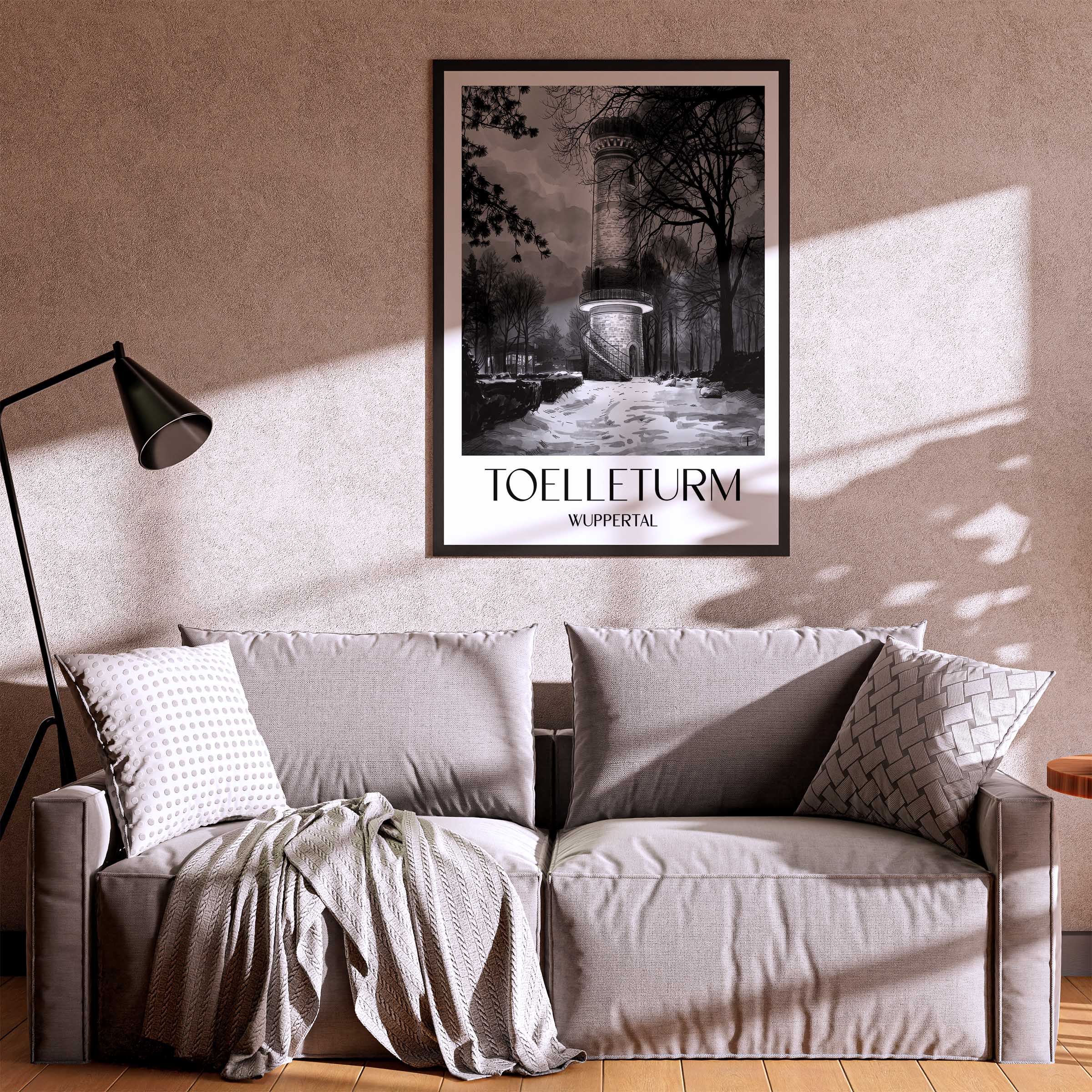 toelleturm-wuppertal-deutschland-poster-aquarell-schwarz-weiss