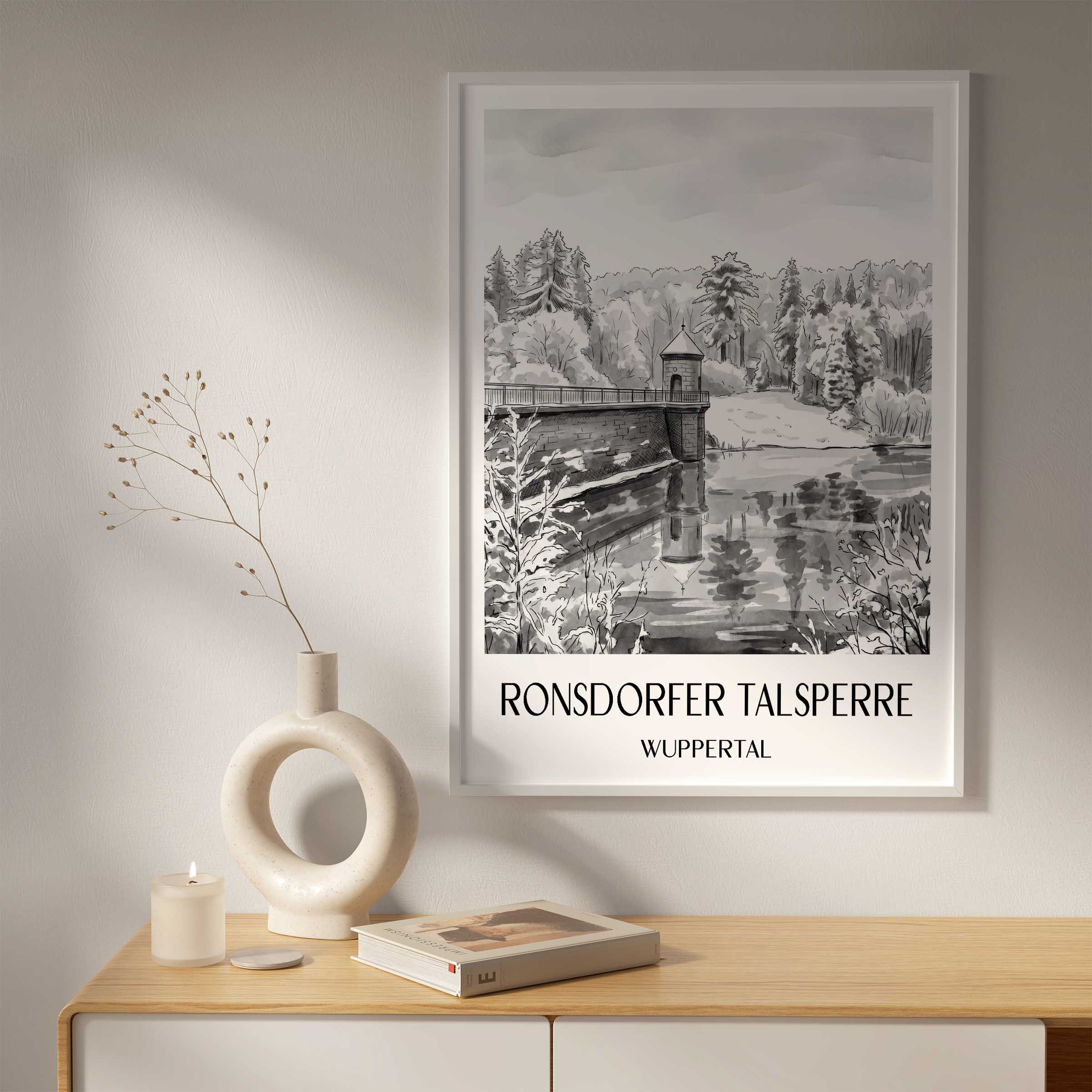 ronsdorfer-talsperre-wuppertal-deutschland-poster-aquarell-schwarz-weiss