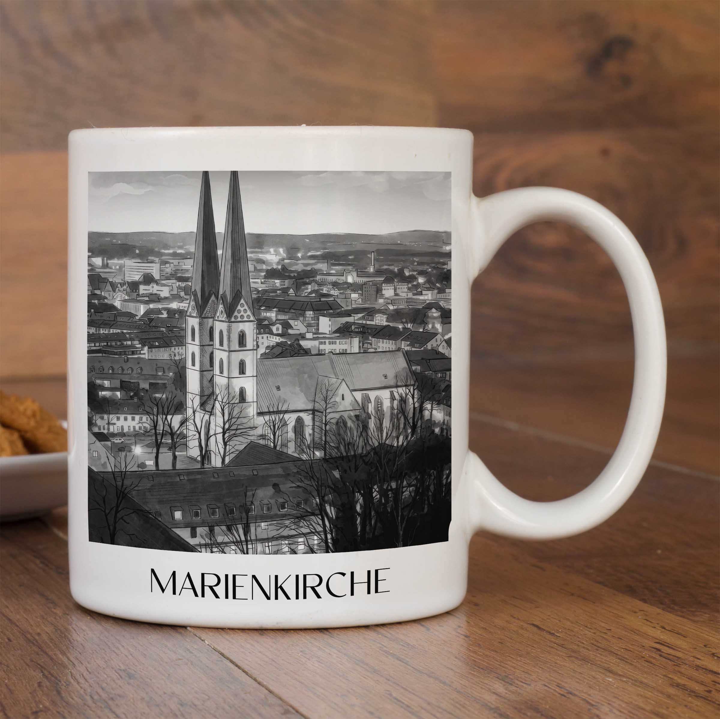 marienkirche-bielefeld-deutschland-kaffeebecher-aquarell-schwarz-weiss