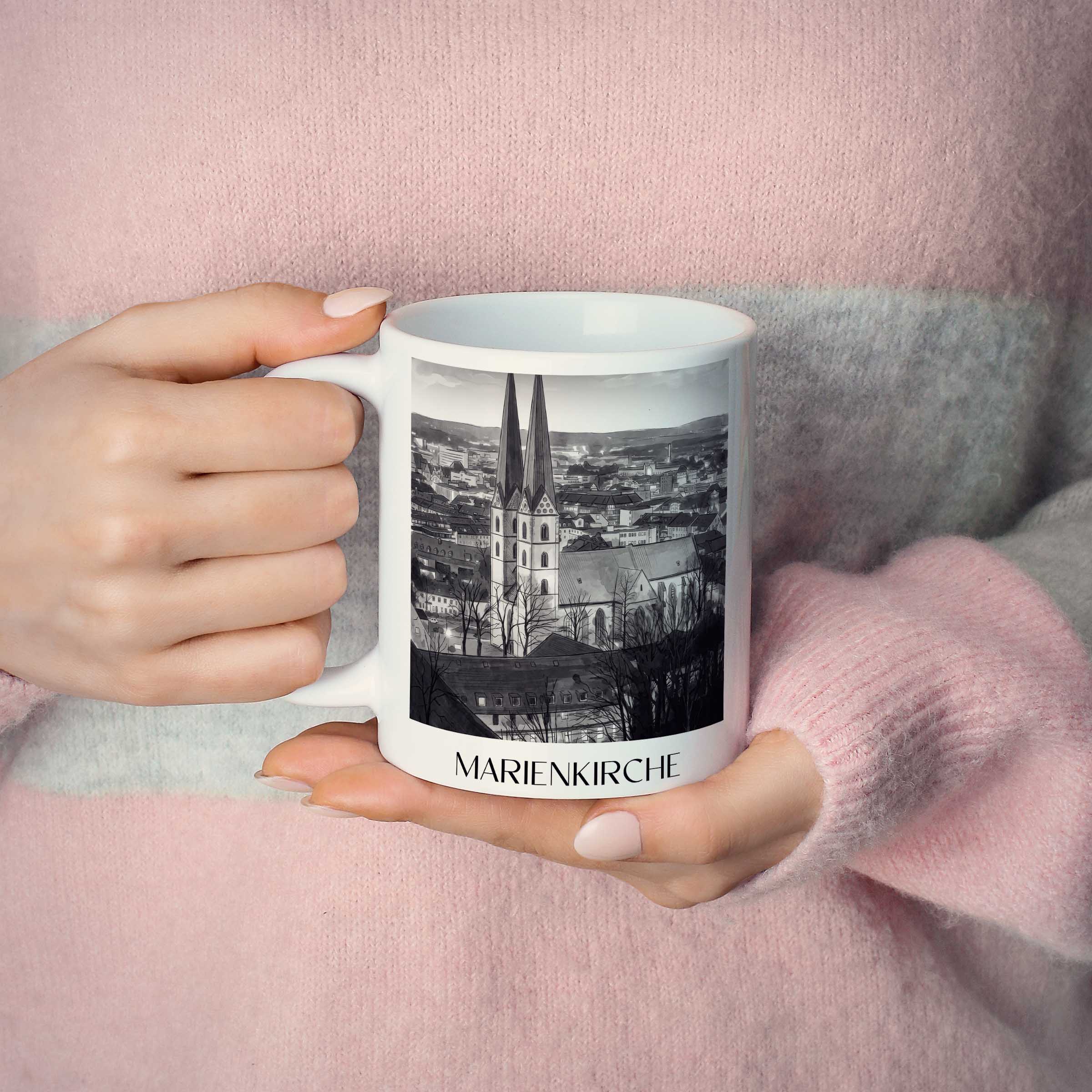 marienkirche-bielefeld-deutschland-kaffeebecher-aquarell-schwarz-weiss