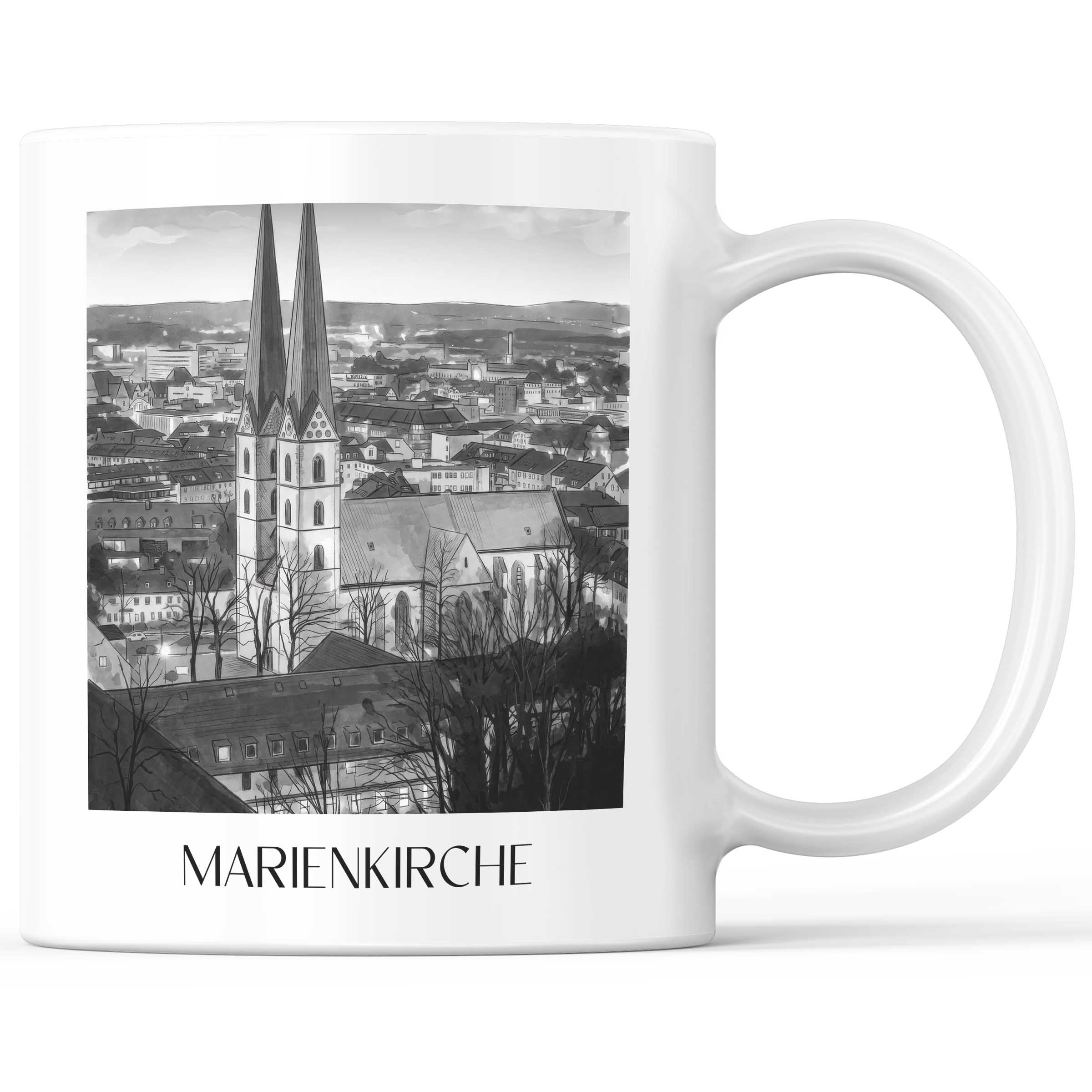 marienkirche-bielefeld-deutschland-kaffeebecher-aquarell-schwarz-weiss
