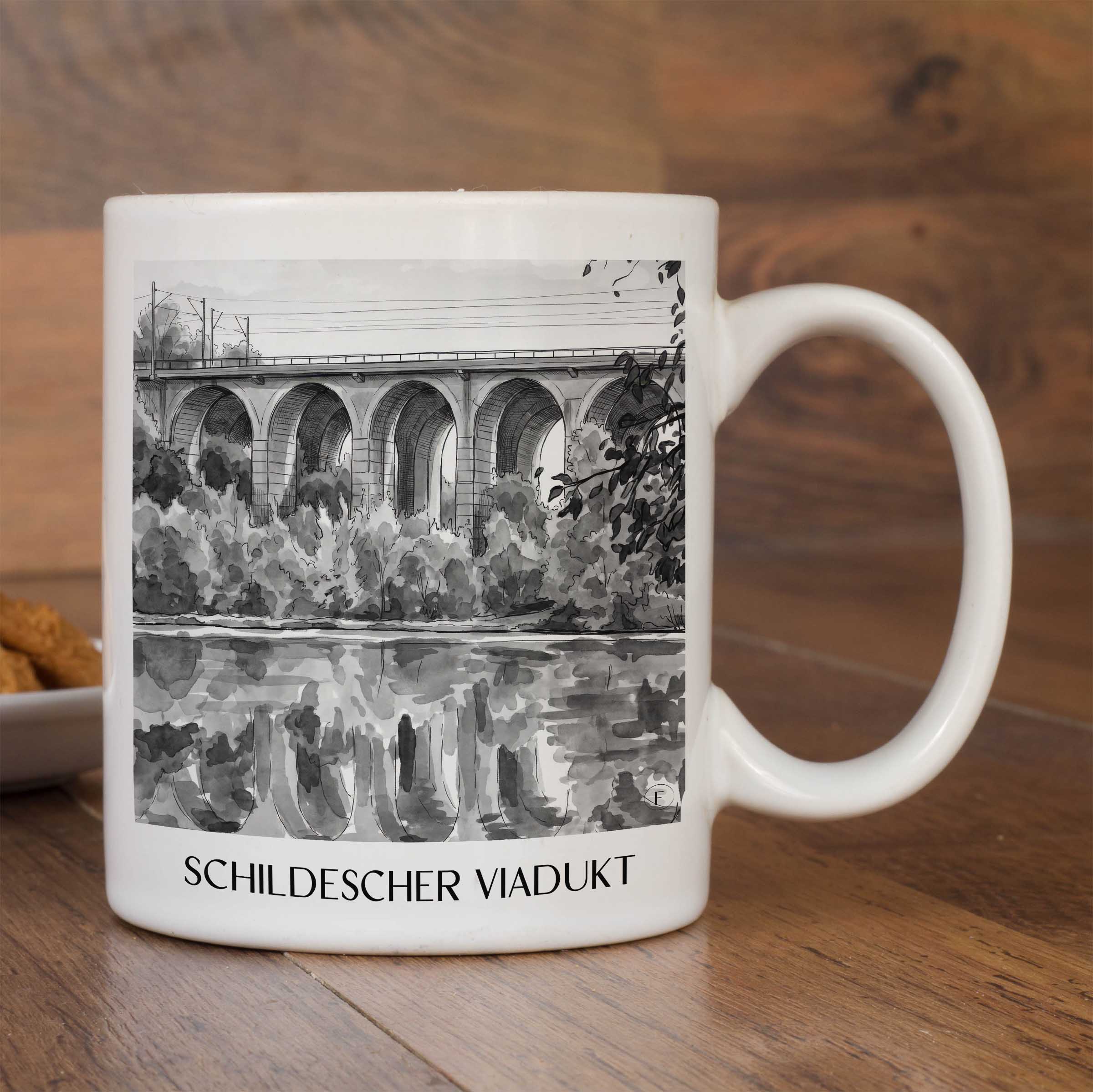 schildescher-viadukt-bielefeld-deutschland-kaffeebecher-aquarell-schwarz-weiss