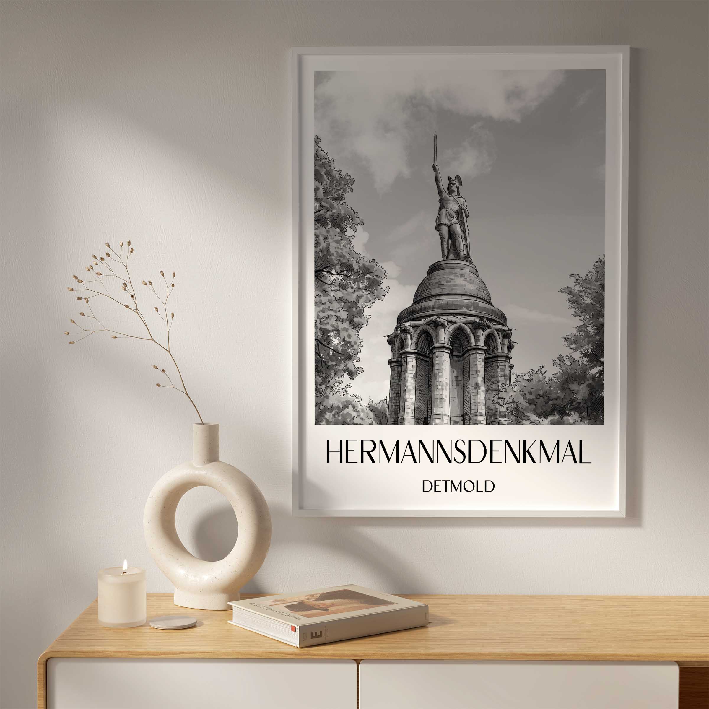 hermannsdenkmal-detmold-deutschland-poster-aquarell-schwarz-weiss