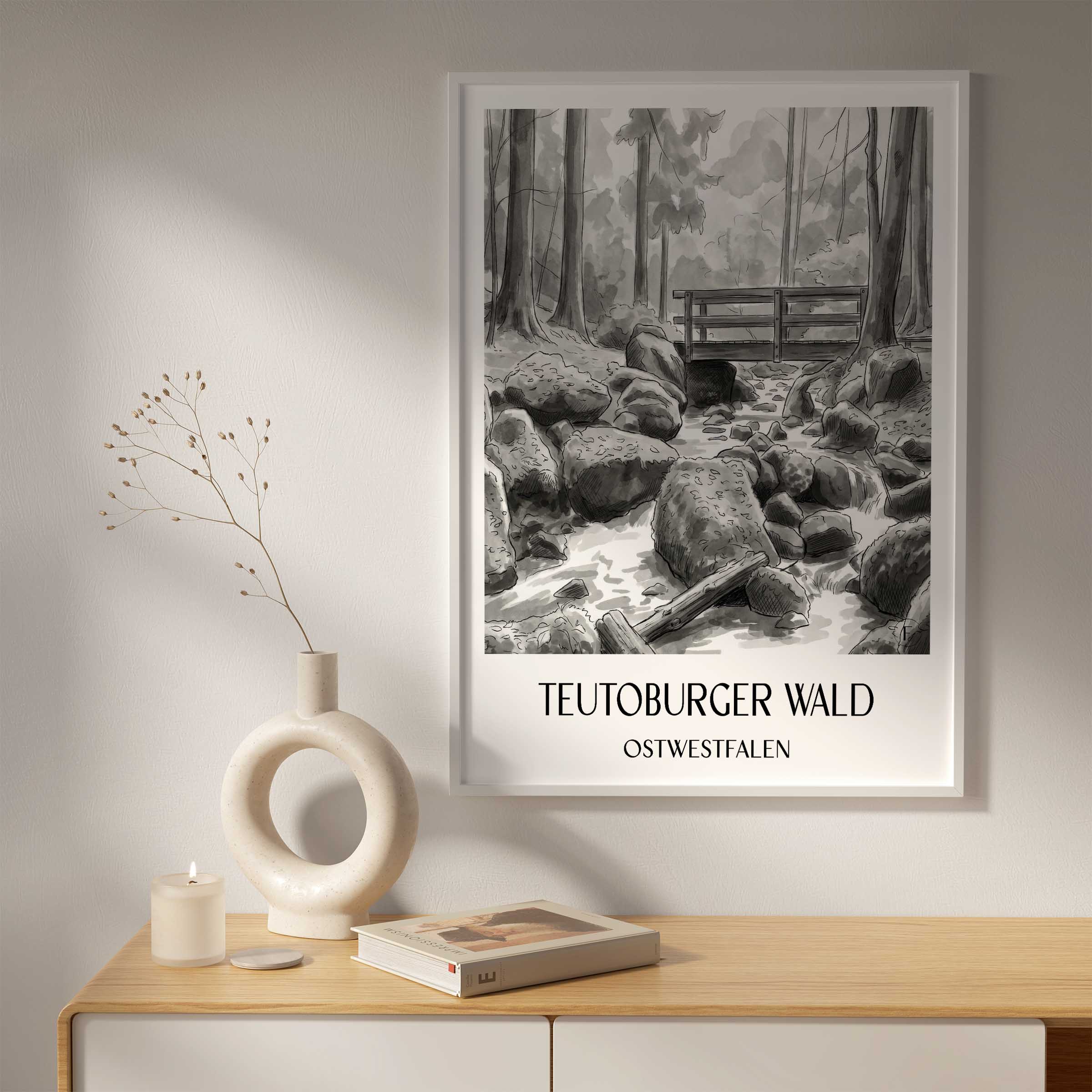 teutoburger-wald-ostwestfalen-deutschland-poster-aquarell-schwarz-weiss