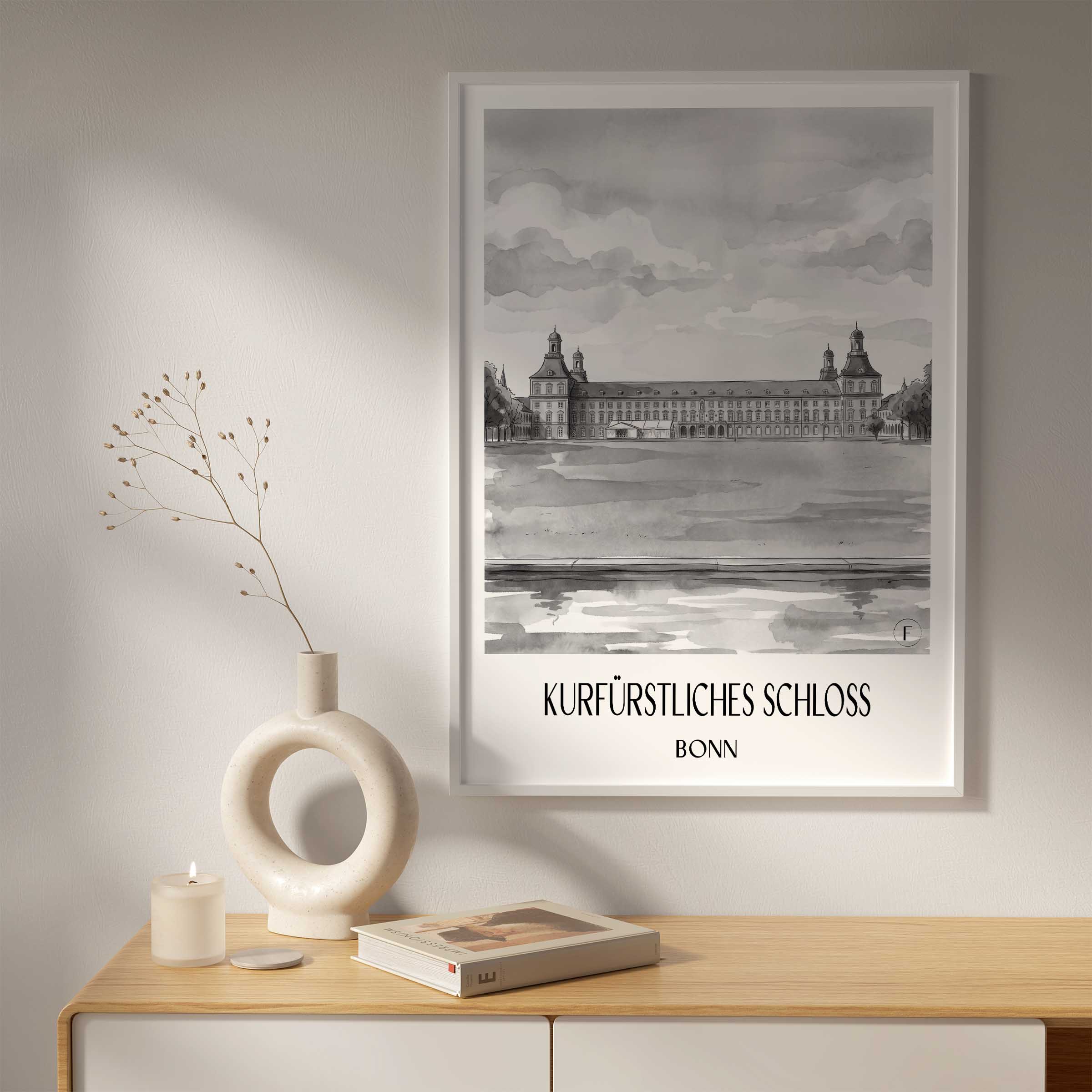 kurfürstliches-schloss-bonn-deutschland-poster-aquarell-schwarz-weiss