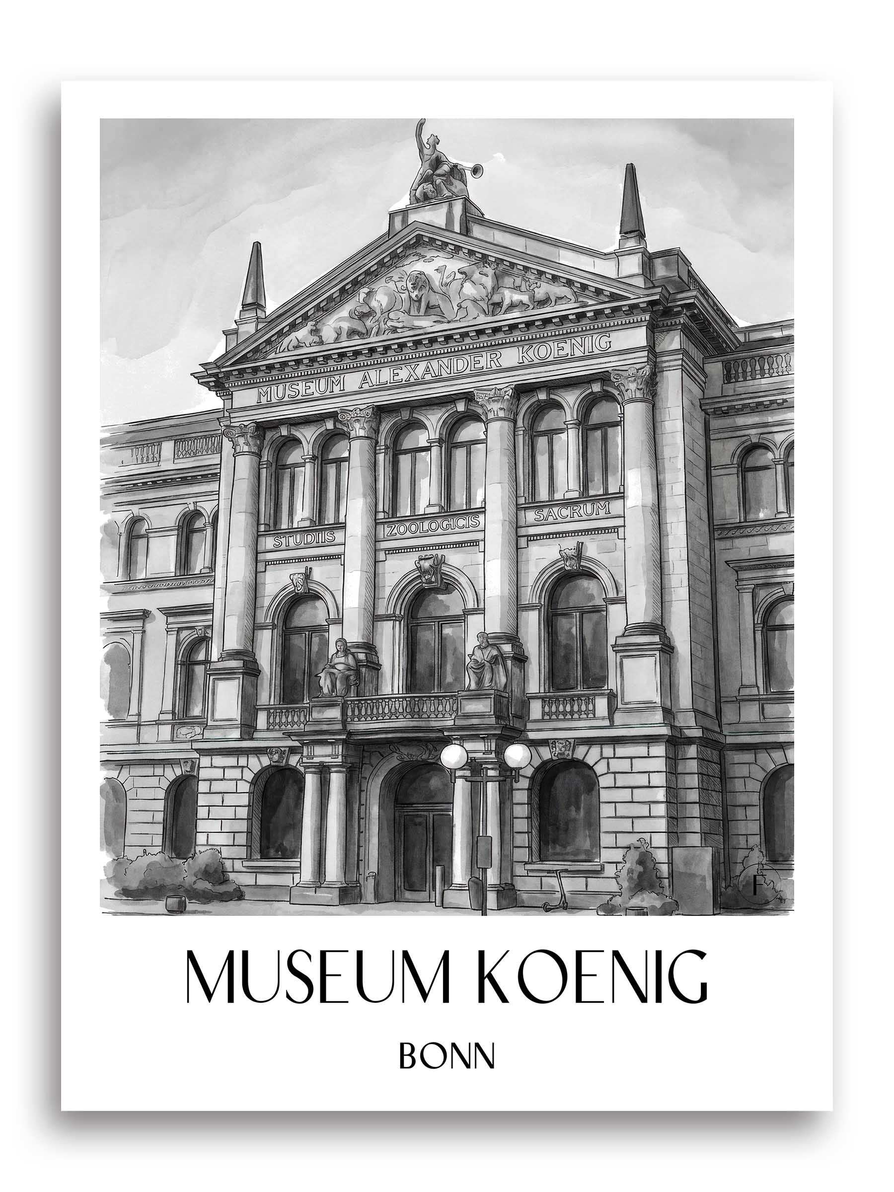 museum-koenig-bonn-deutschland-poster-aquarell-schwarz-weiss