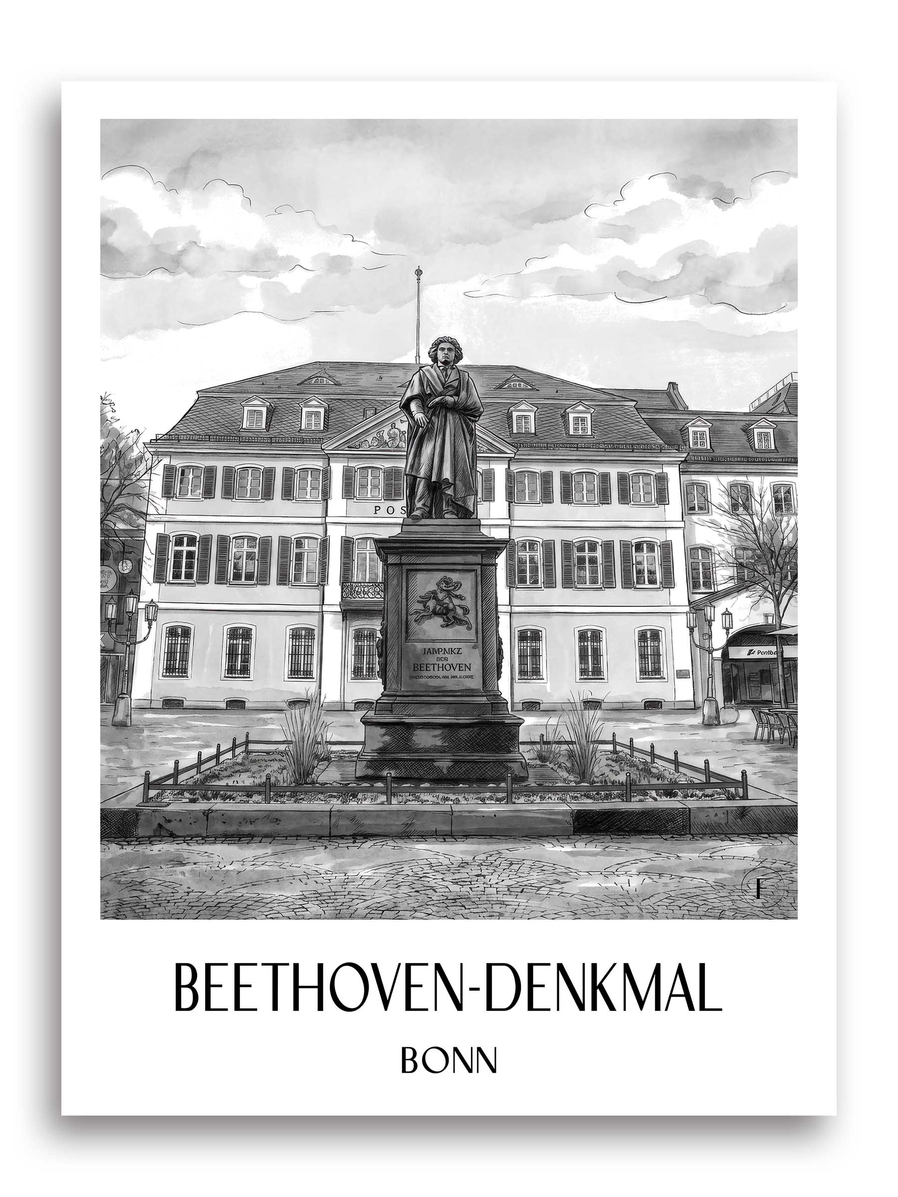 beethoven-denkmal-bonn-deutschland-poster-aquarell-schwarz-weiss