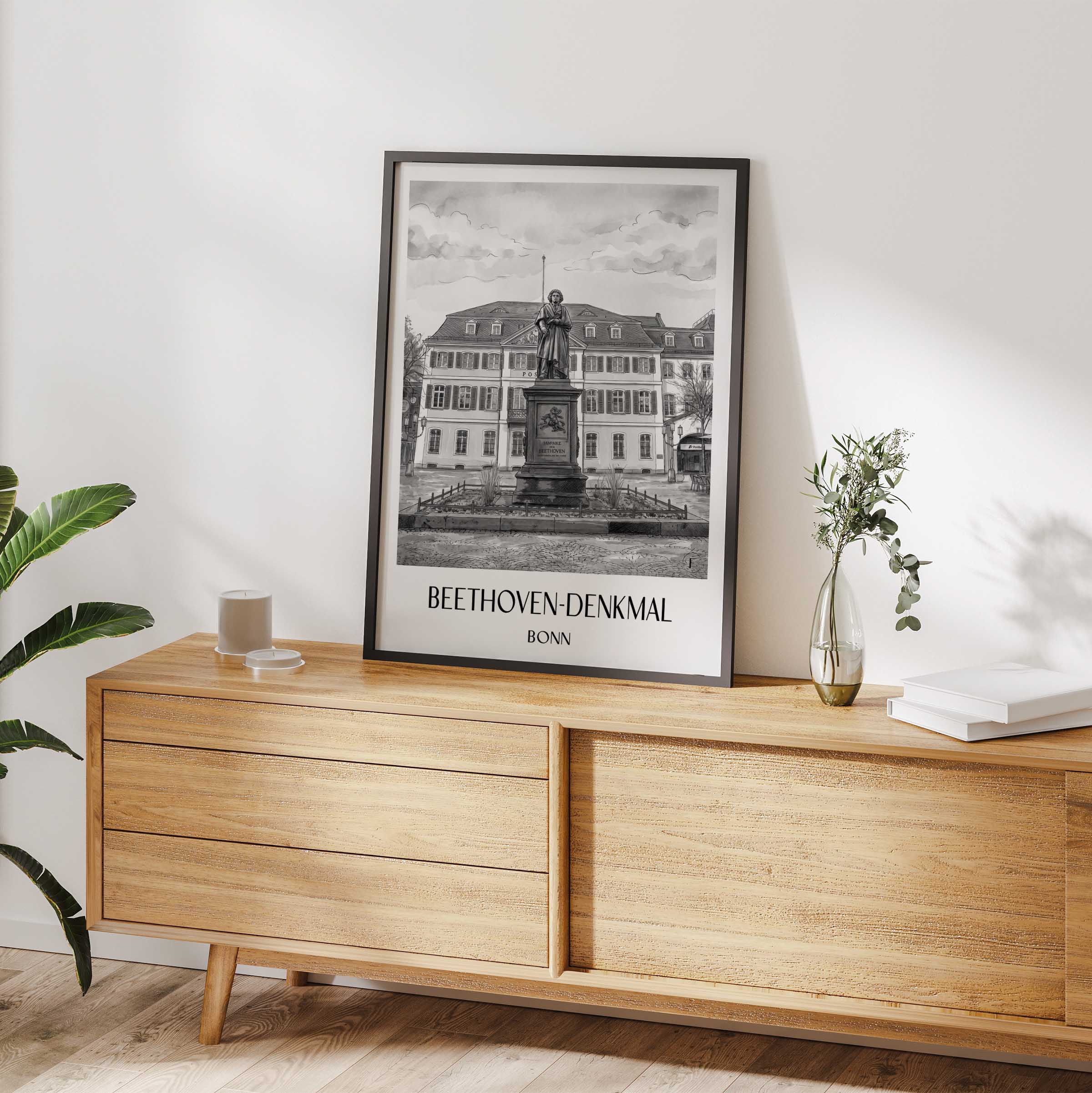 beethoven-denkmal-bonn-deutschland-poster-aquarell-schwarz-weiss