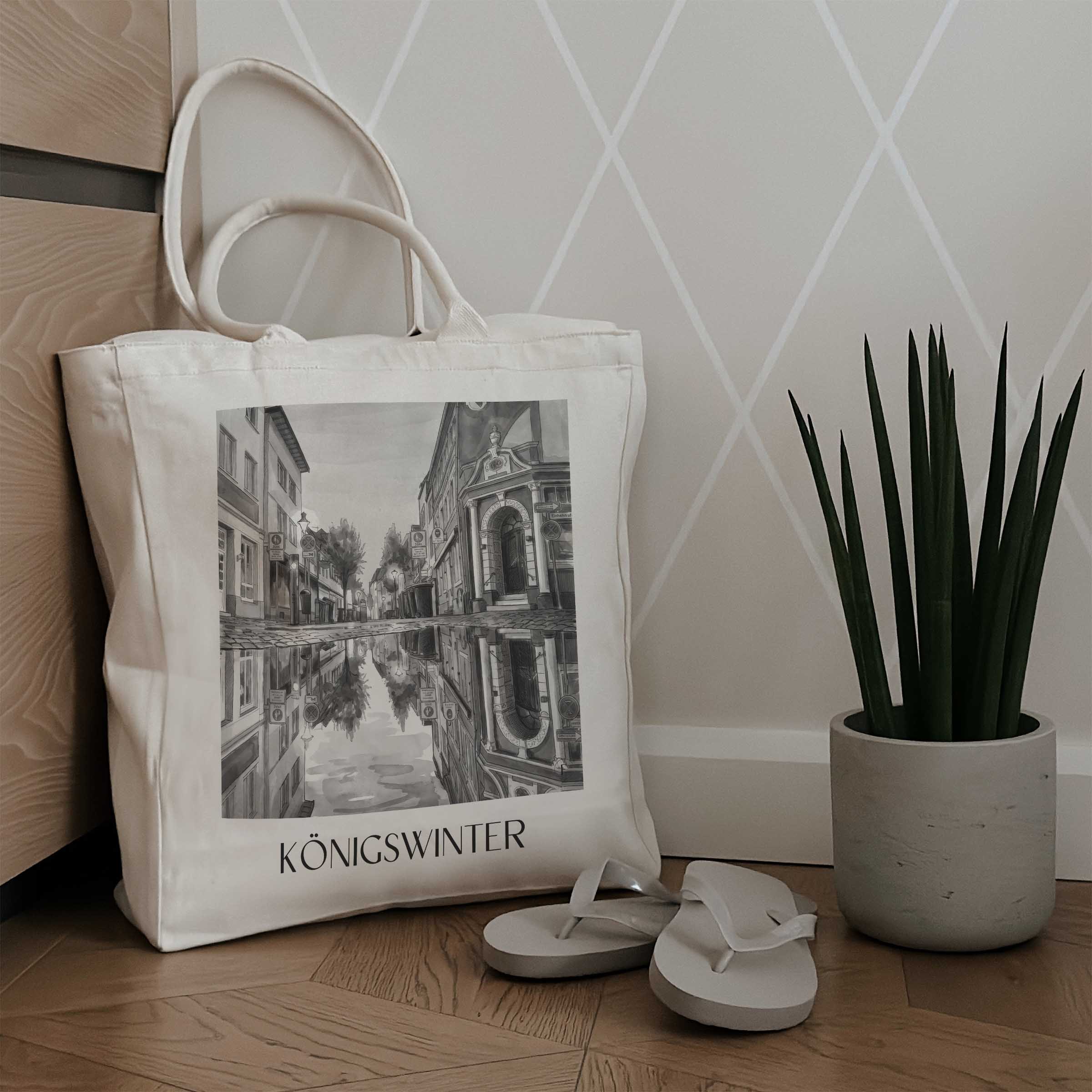 königswinter-rheinland-deutschland-einkaufstasche-aquarell-schwarz-weiss