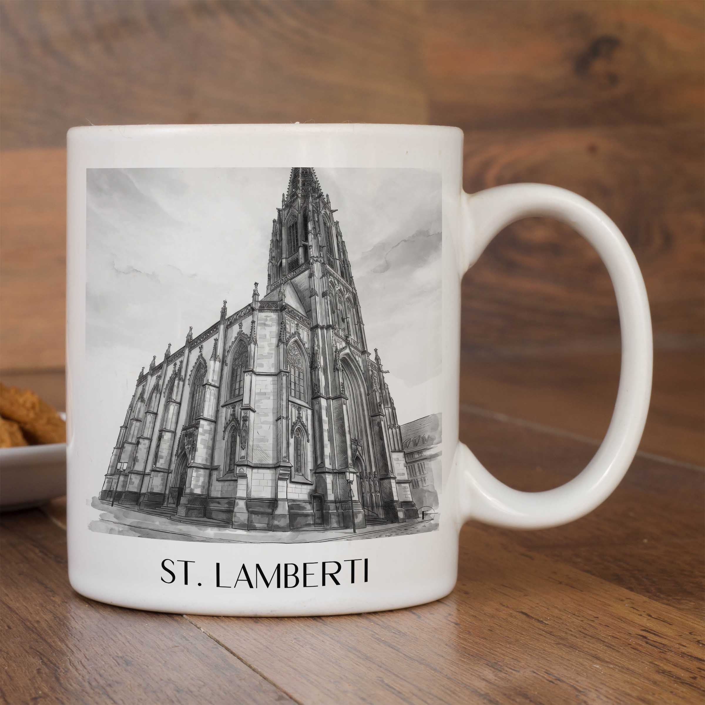st.-lamberti-münster-deutschland-kaffeebecher-aquarell-schwarz-weiss