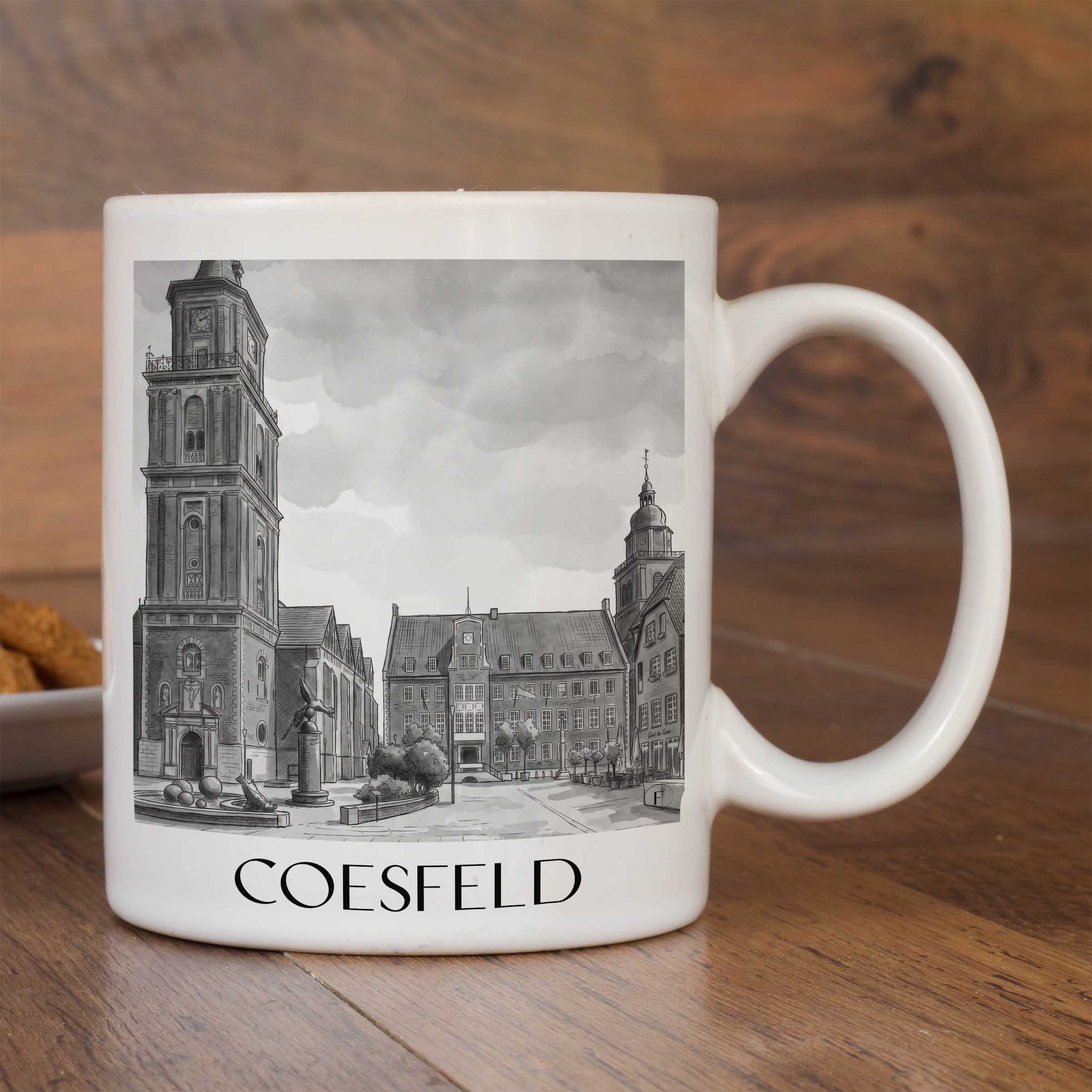 coesfeld-münsterland-deutschland-kaffeebecher-aquarell-schwarz-weiss