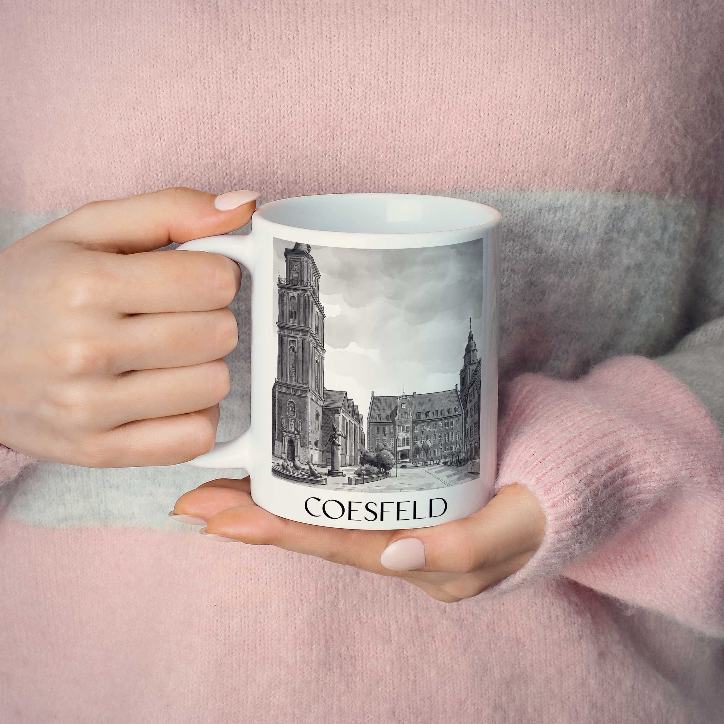 coesfeld-münsterland-deutschland-kaffeebecher-aquarell-schwarz-weiss