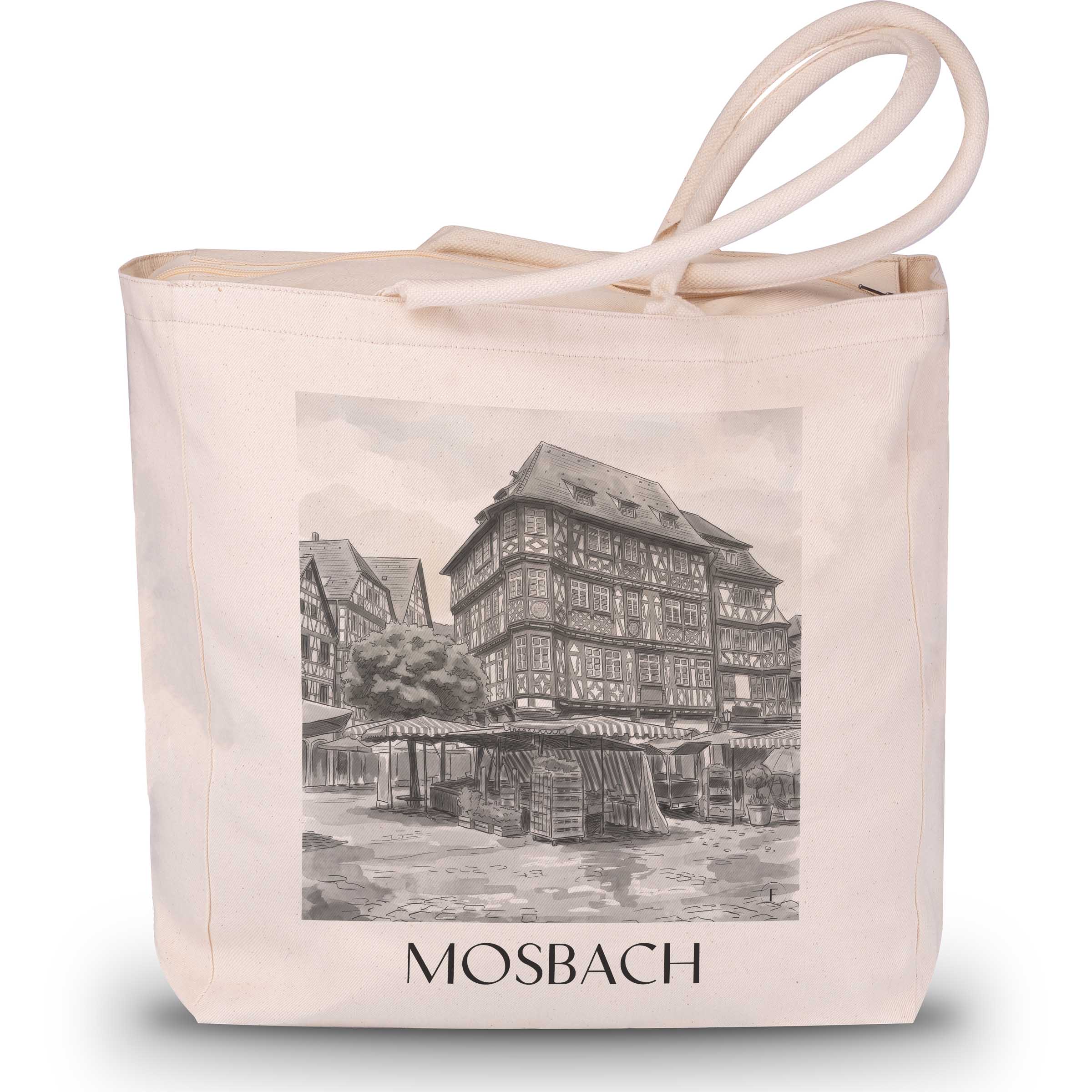 mosbach-neckartal-deutschland-einkaufstasche-aquarell-schwarz-weiss