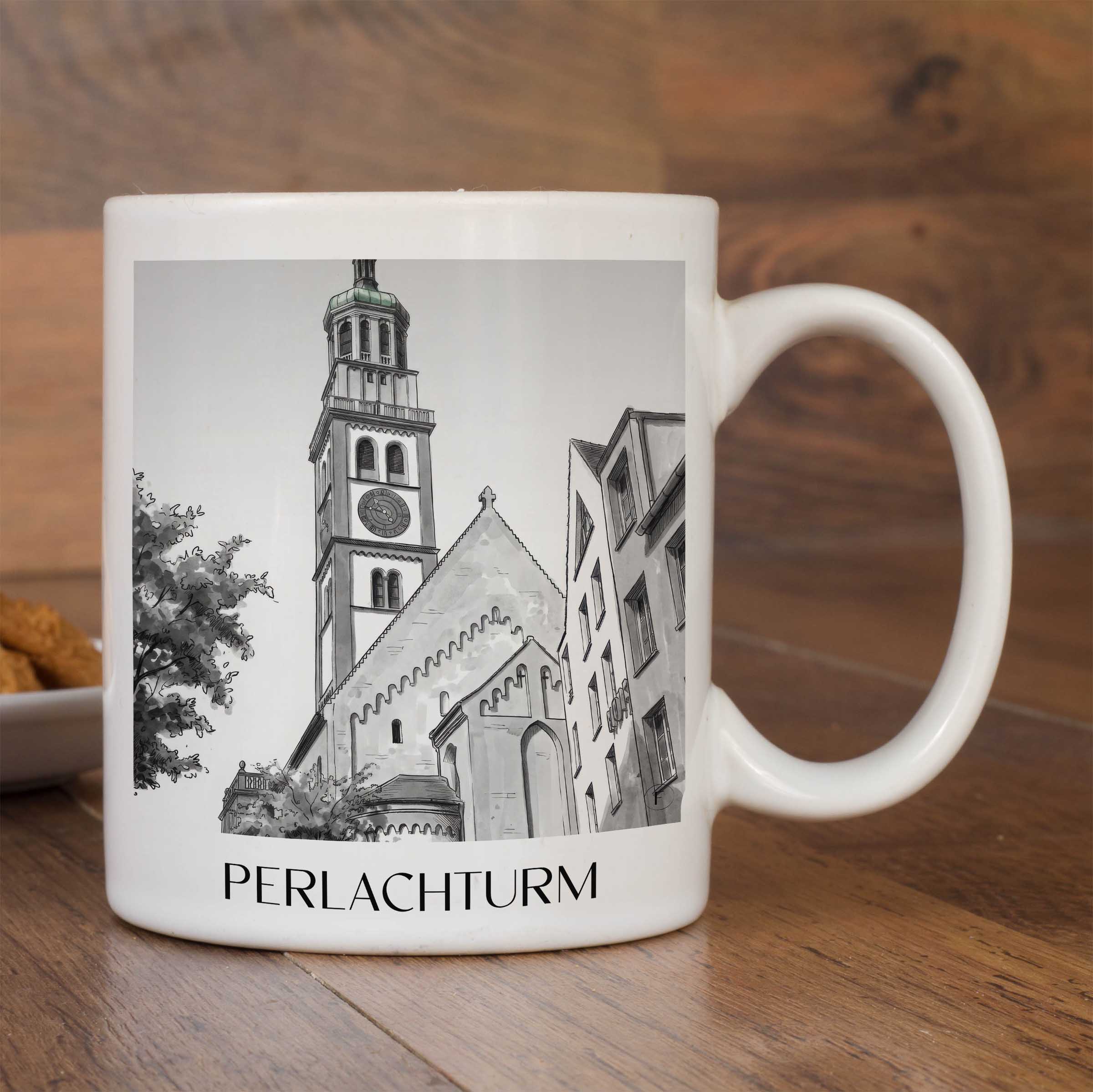 perlachturm-augsburg-deutschland-kaffeebecher-aquarell-schwarz-weiss